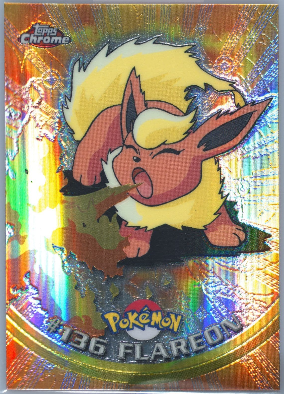 Flareon Spectra (136) 2000 Topps Chrome Pokemon T.V.