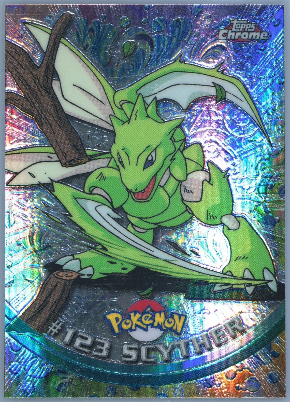 Scyther Spectra (123) 2000 Topps Chrome Pokemon T.V.