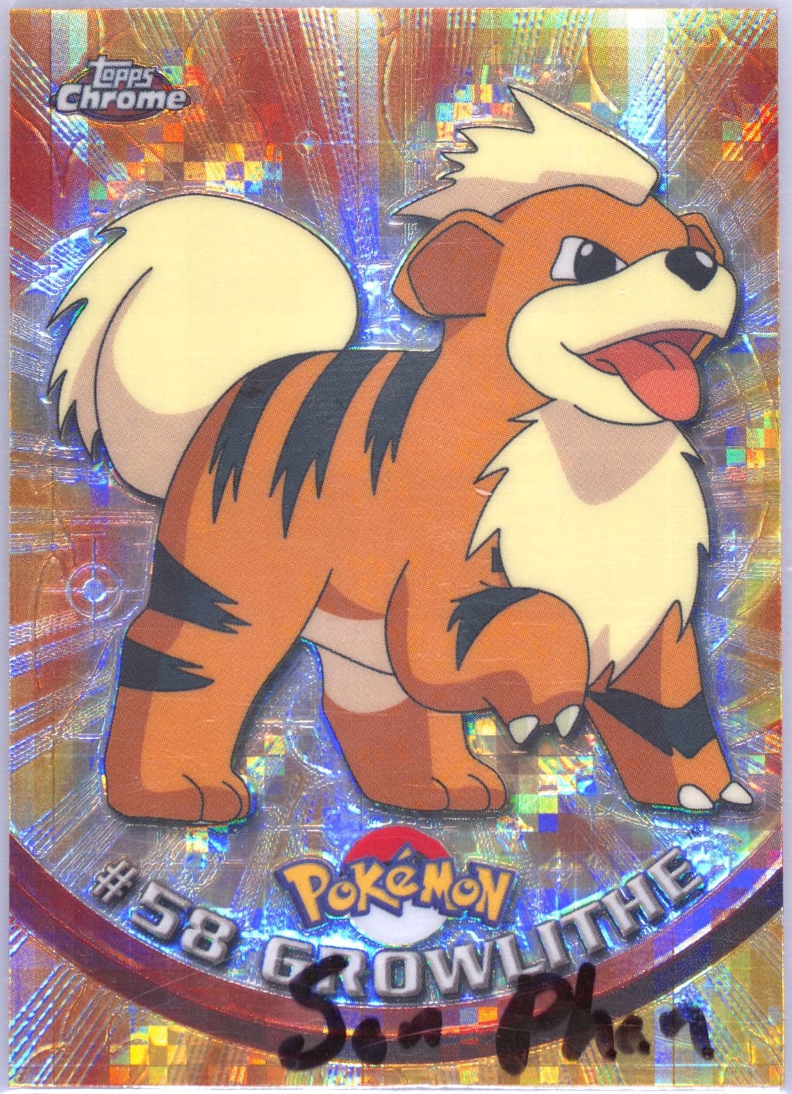 Growlithe Tekno (58) 2000 Topps Chrome Pokemon T.V.