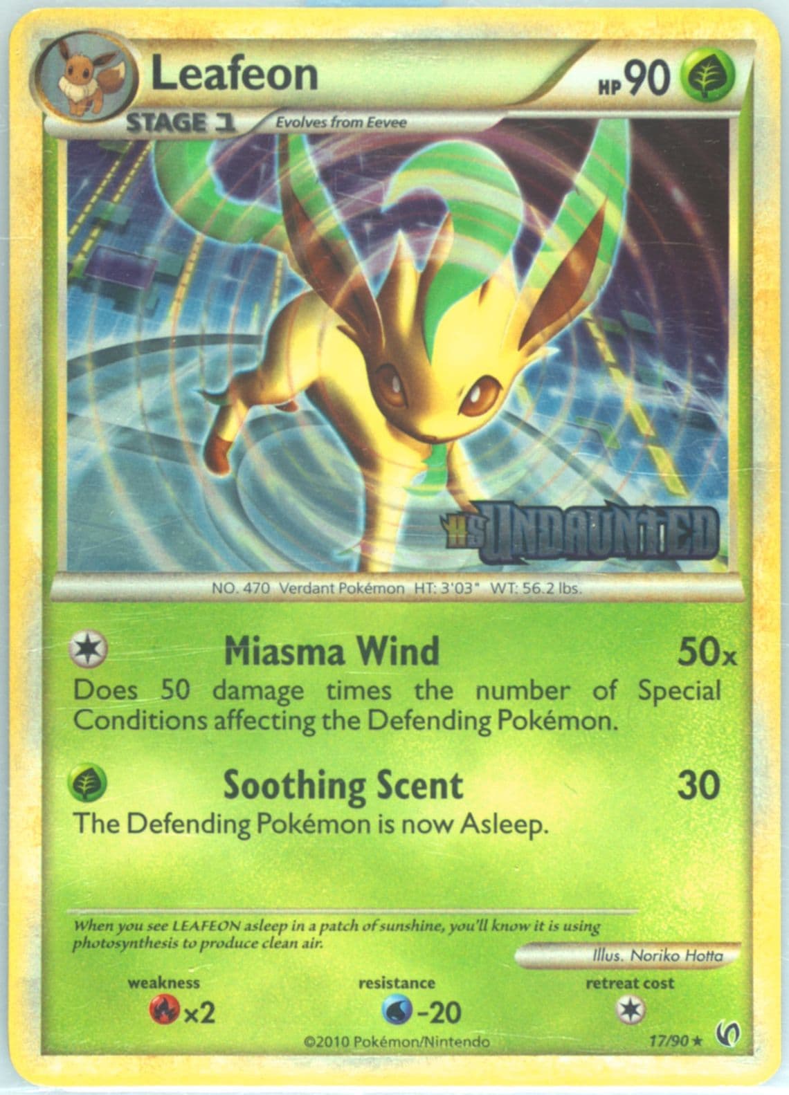 Leafeon-Holo Prerelease (17) 2010 Pokemon Heartgold & Soulsilver Undaunted