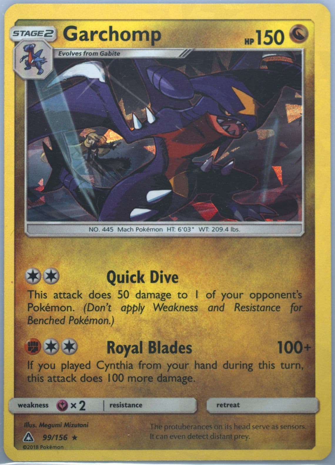 Garchomp-Holo Cracked Ice-Mach Strike Theme Deck (99) 2018 Pokemon Sun & Moon Ultra Prism