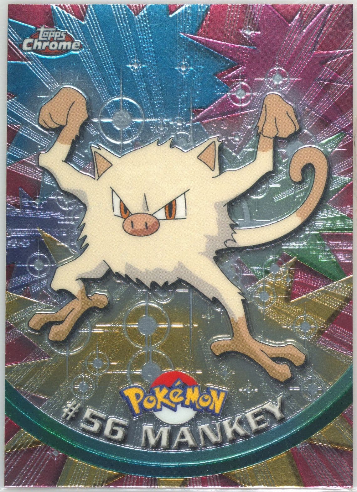Mankey (56) 2000 Topps Chrome Pokemon T.V.