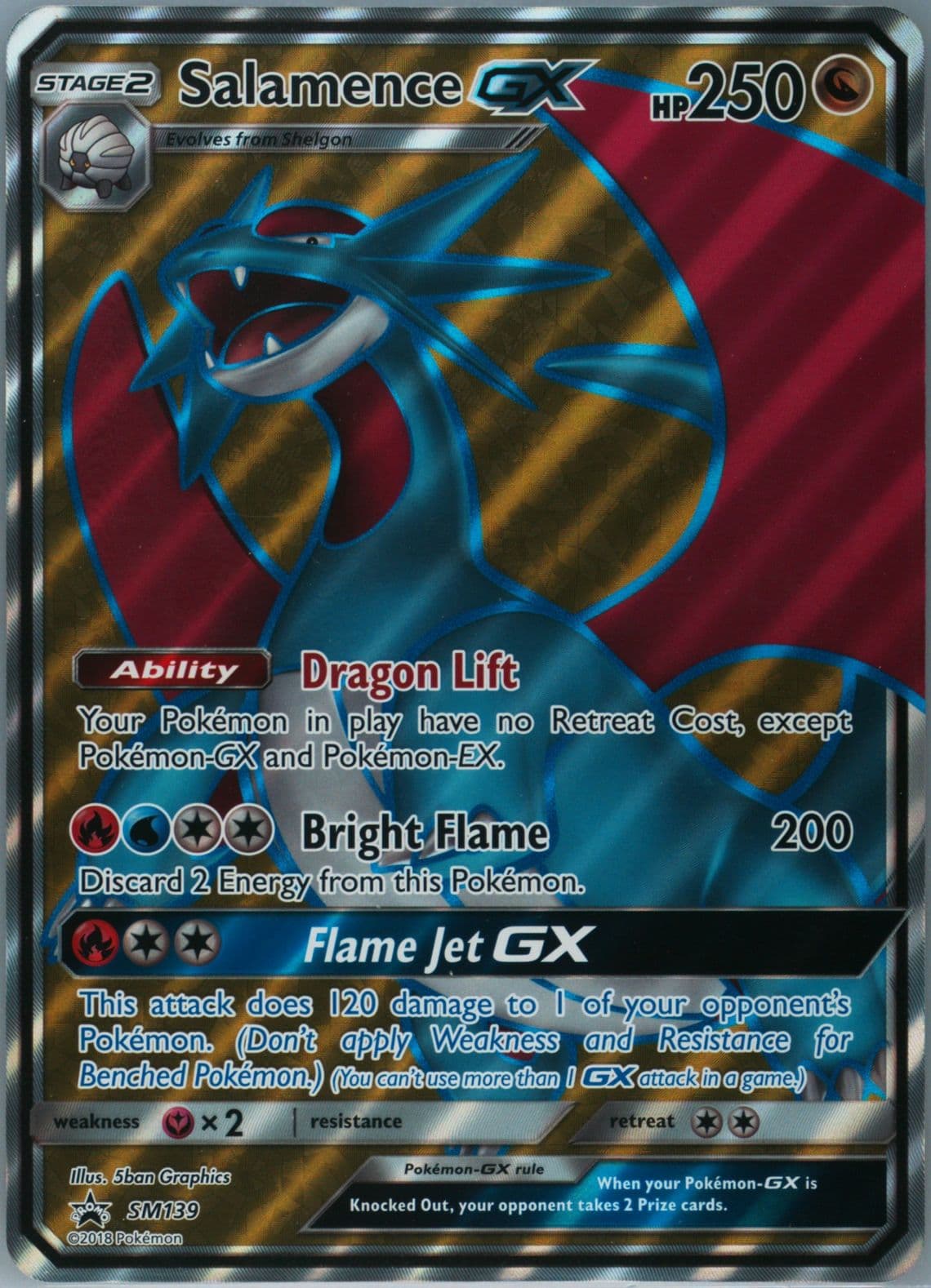 Full Art/Salamence GX Dragon Majesty Special Collection-Jumbo (SM139) 2018 Pokemon SM Black Star Promo