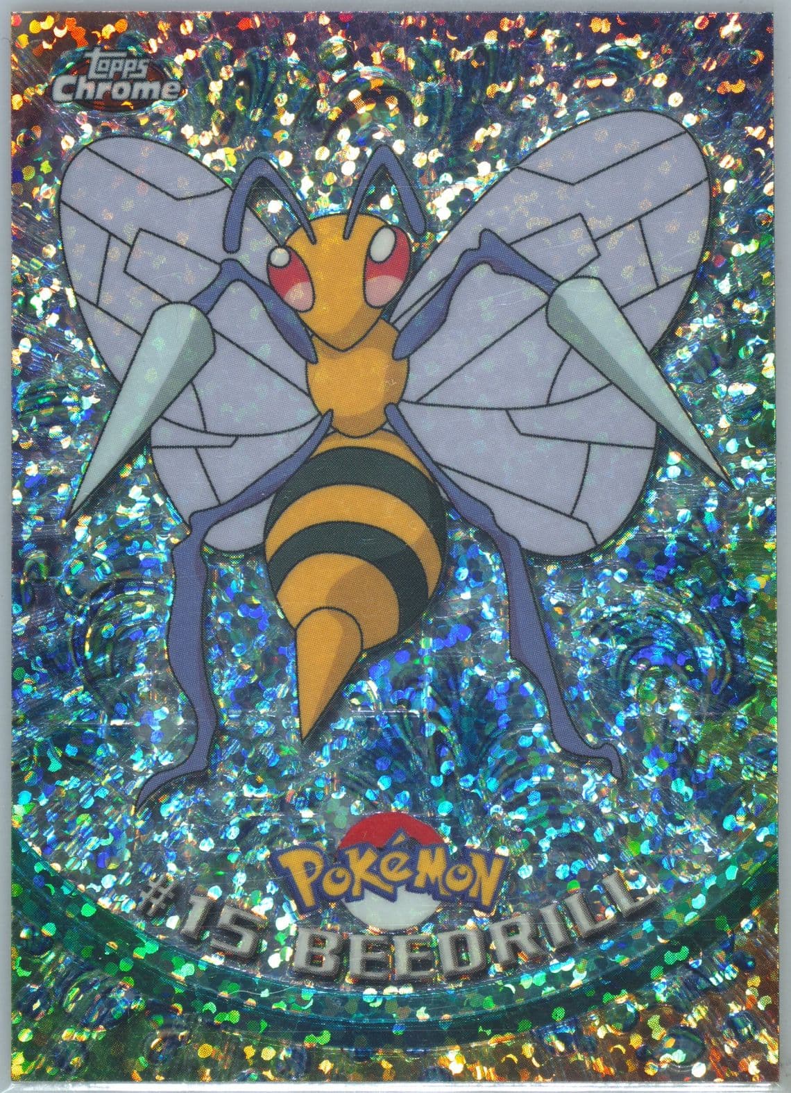 Beedrill Sparkle (15) 2000 Topps Chrome Pokemon T.V.