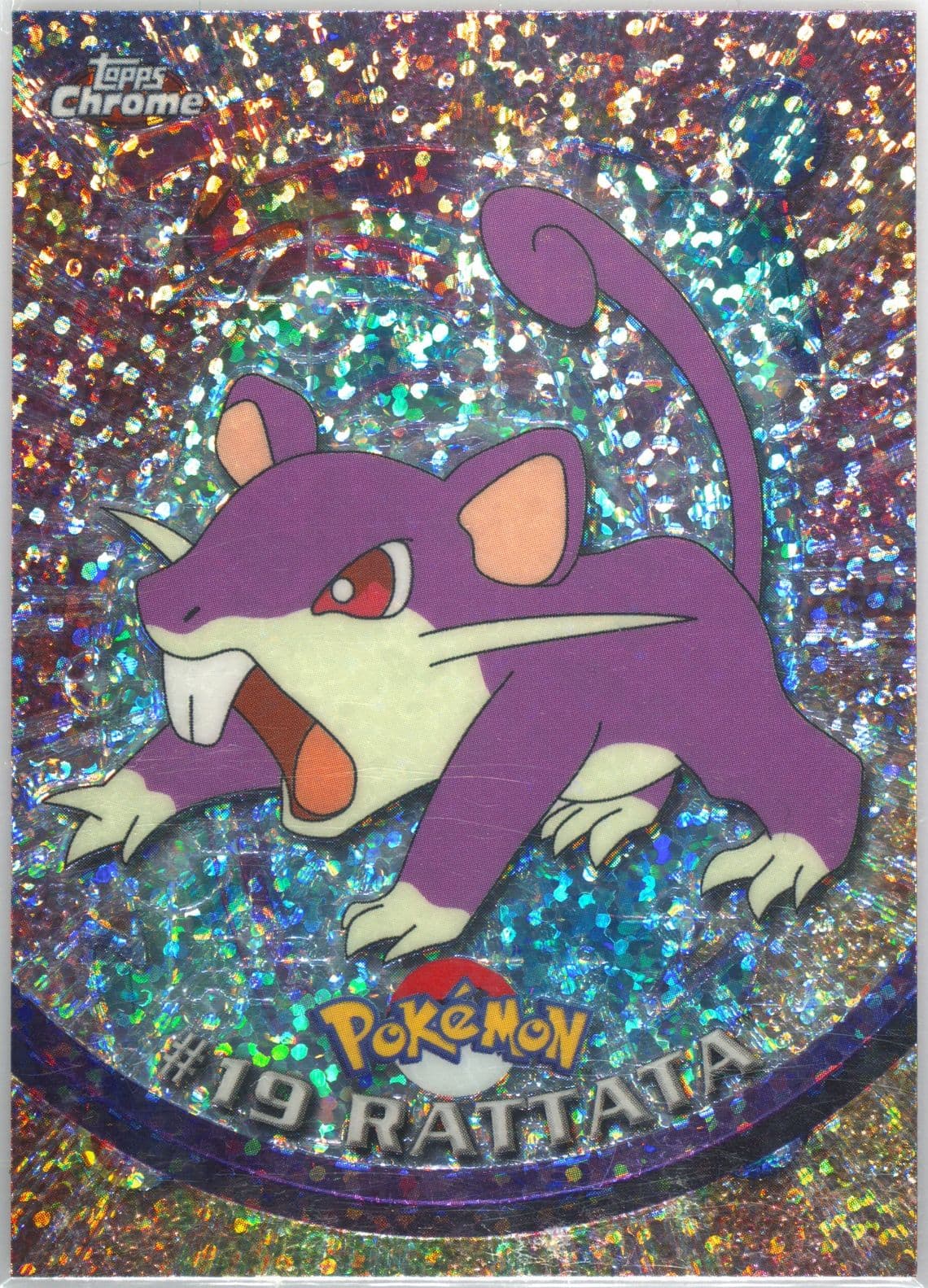 Rattata Sparkle (19) 2000 Topps Chrome Pokemon T.V.