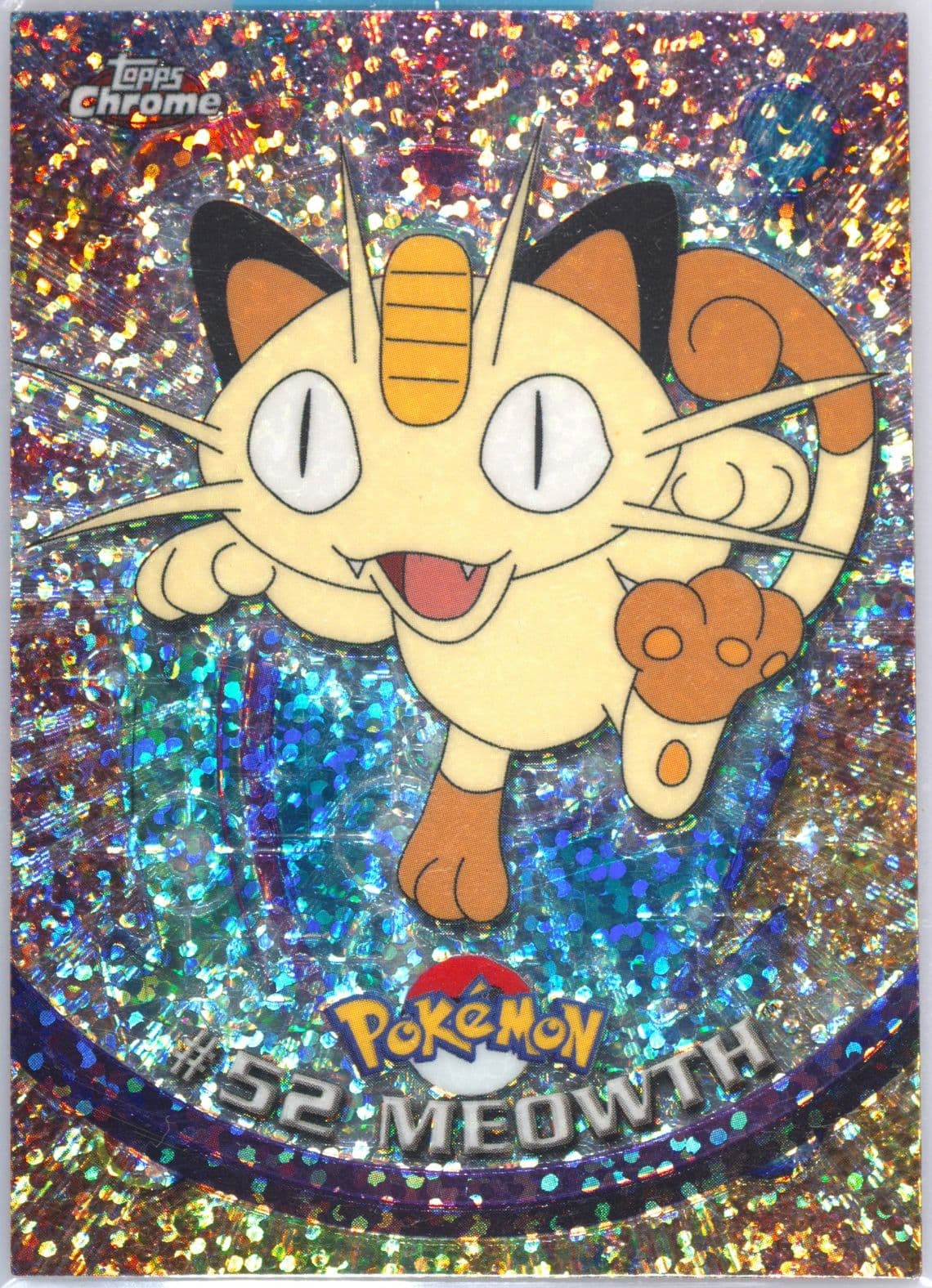 Meowth Sparkle (52) 2000 Topps Chrome Pokemon T.V.