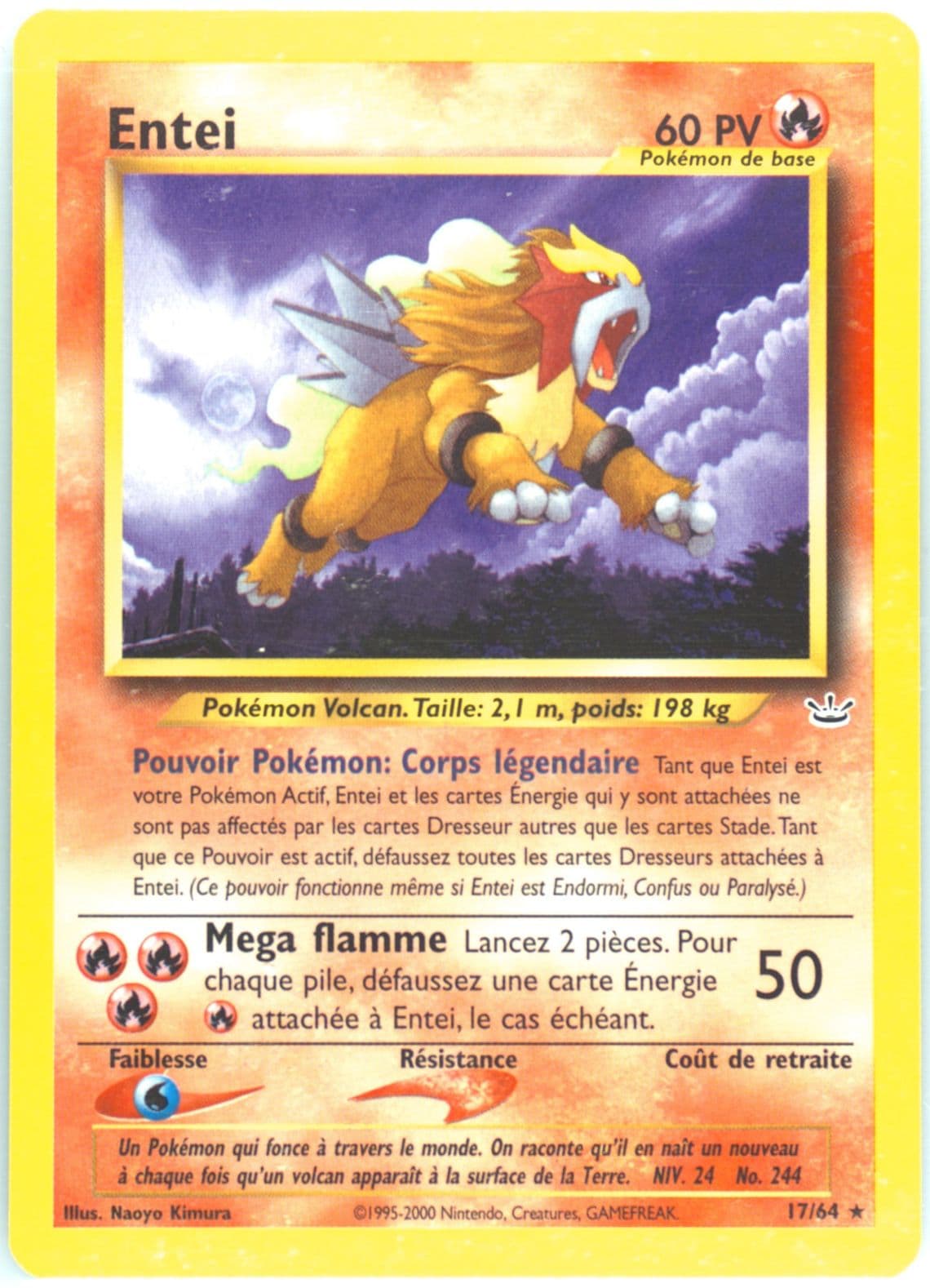 Entei (17) 2002 Pokemon French Neo Revelation