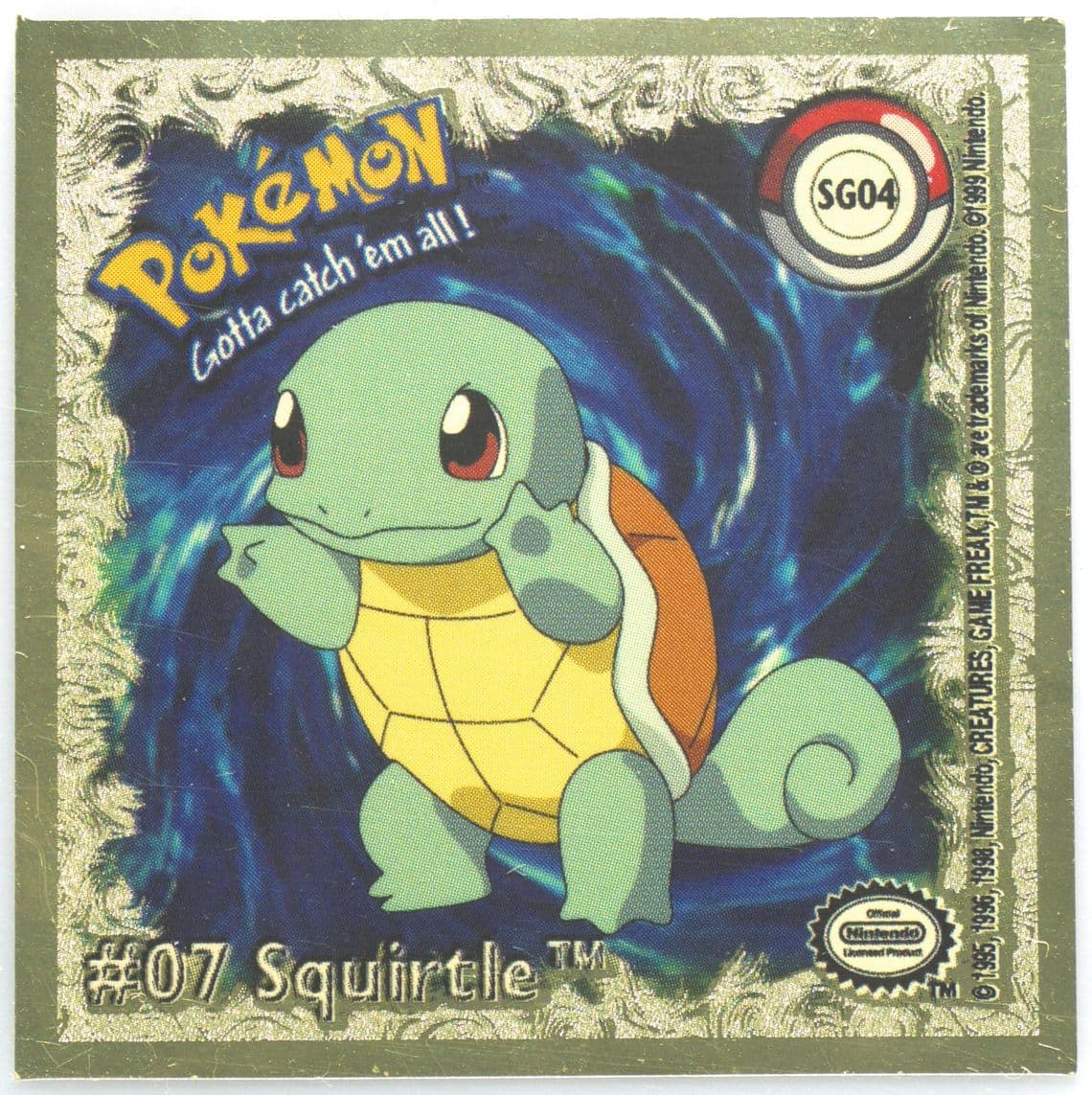 Squirtle (SG4) 1999 Pokemon Action Flipz Sticker Hologram