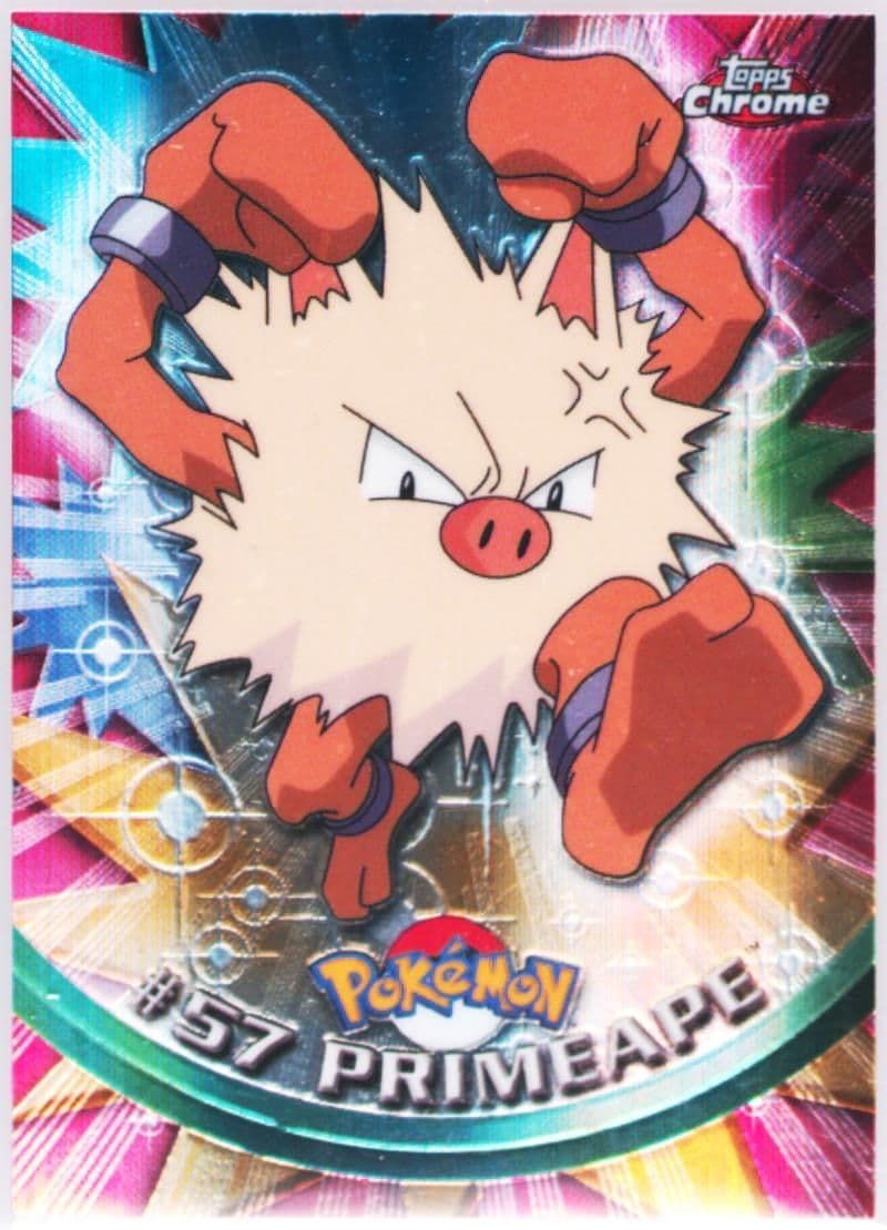 Primeape Spectra (57) 2000 Topps Chrome Pokemon T.V.