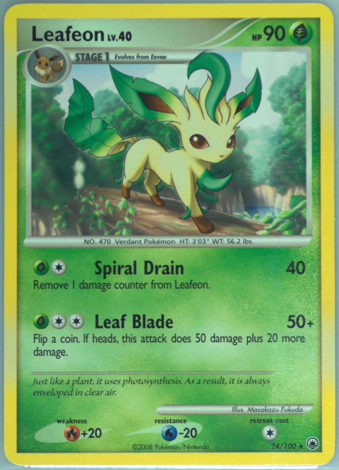 Leafeon (24) 2008 Pokemon Diamond & Pearl Majestic Dawn