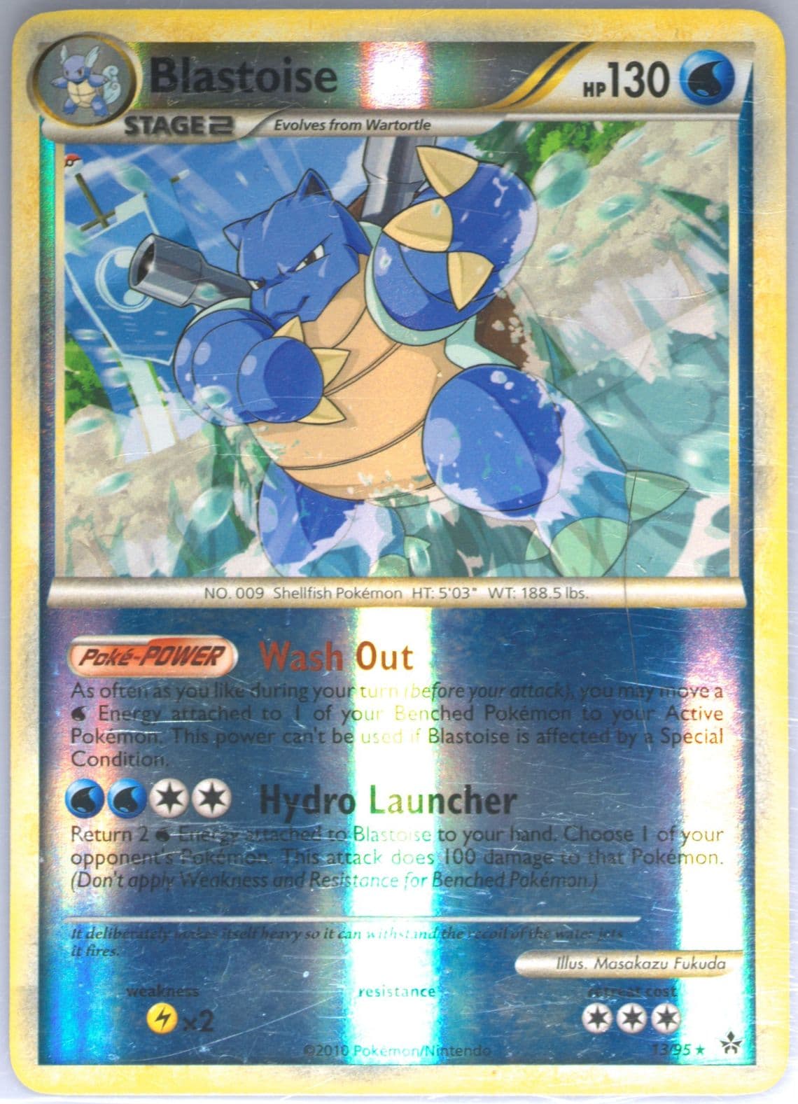 Blastoise-Reverse Foil (13) 2010 Pokemon Heartgold & Soulsilver Unleashed