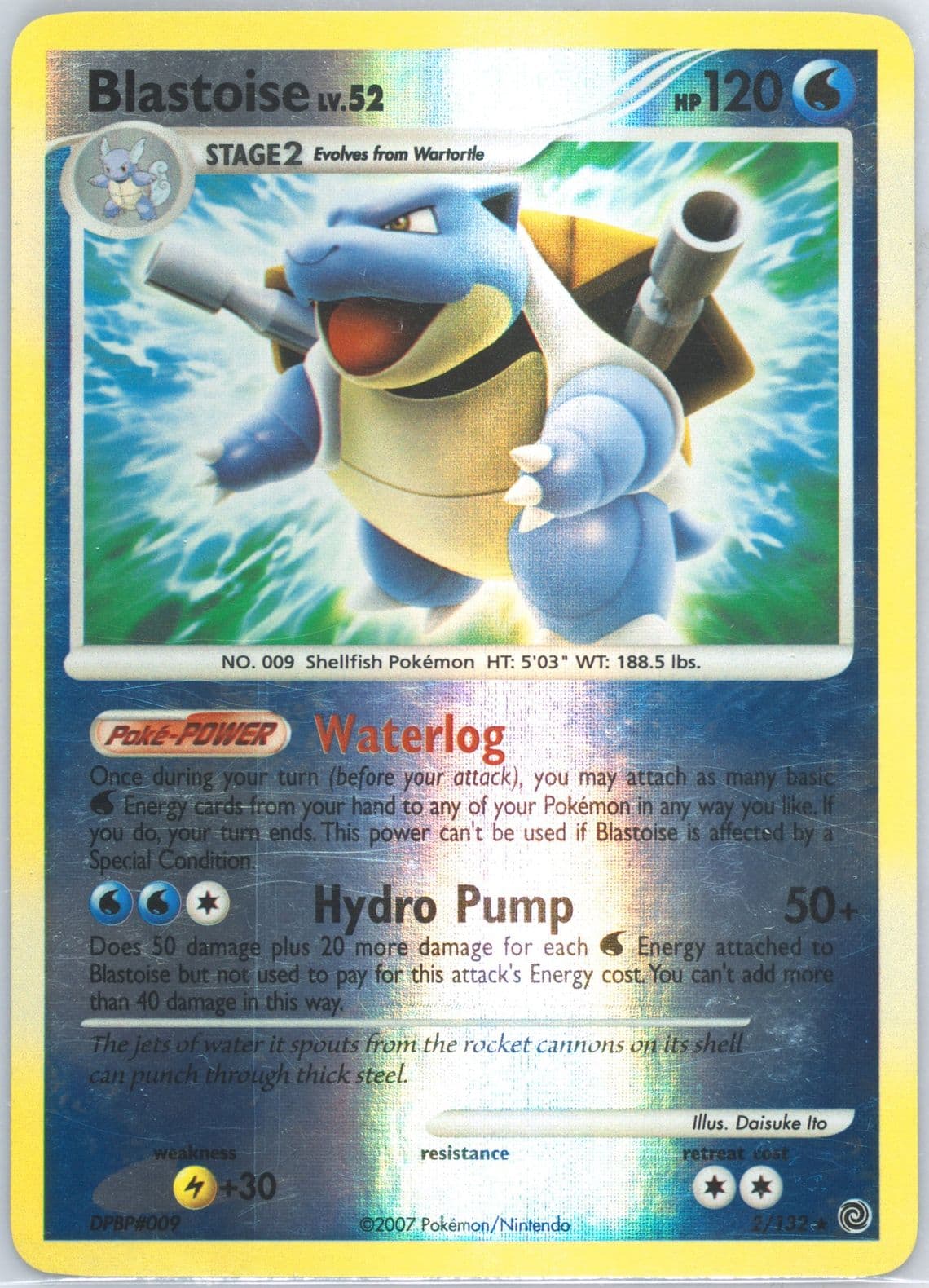 Blastoise-Reverse Foil (2) 2007 Pokemon Diamond & Pearl Secret Wonders