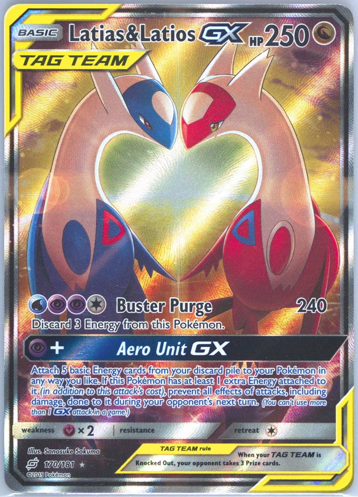 Full Art/Latias & Latios GX (170) 2019 Pokemon Sun & Moon Team Up