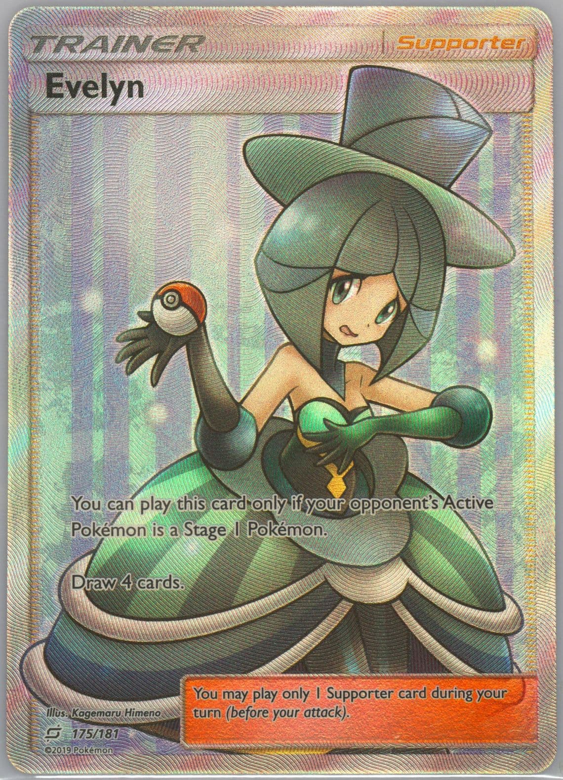 Full Art/Evelyn (175) 2019 Pokemon Sun & Moon Team Up