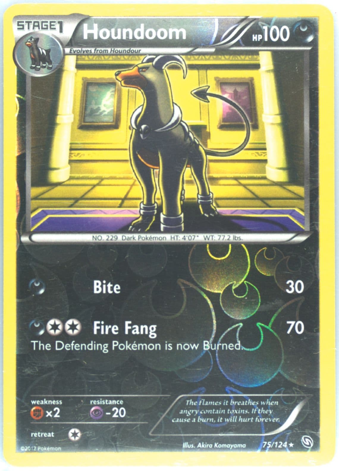 Houndoom-Reverse Foil (75) 2012 Pokemon Black & White Dragons Exalted