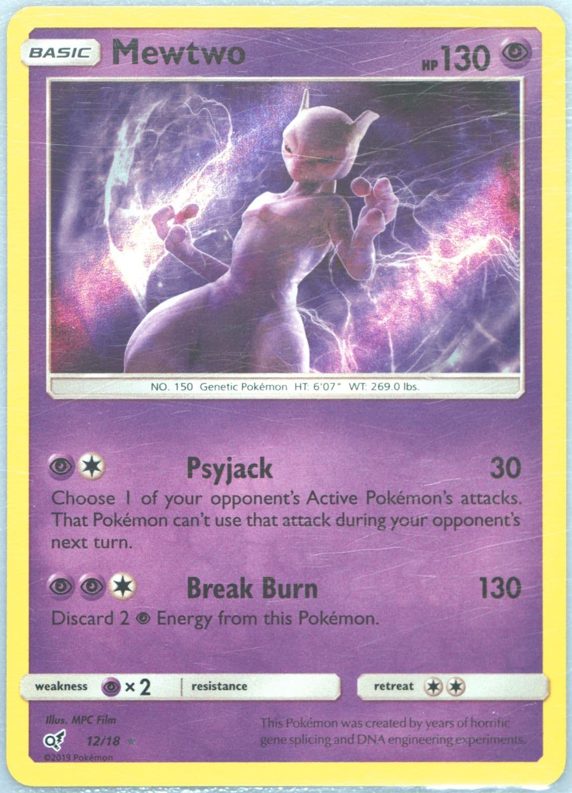 Mewtwo-Holo (12) 2019 Pokemon Sun & Moon Detective Pikachu
