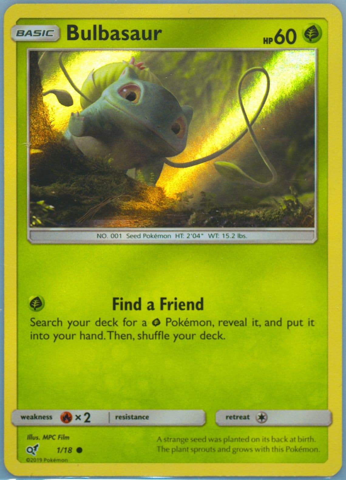 Bulbasaur-Holo (1) 2019 Pokemon Sun & Moon Detective Pikachu