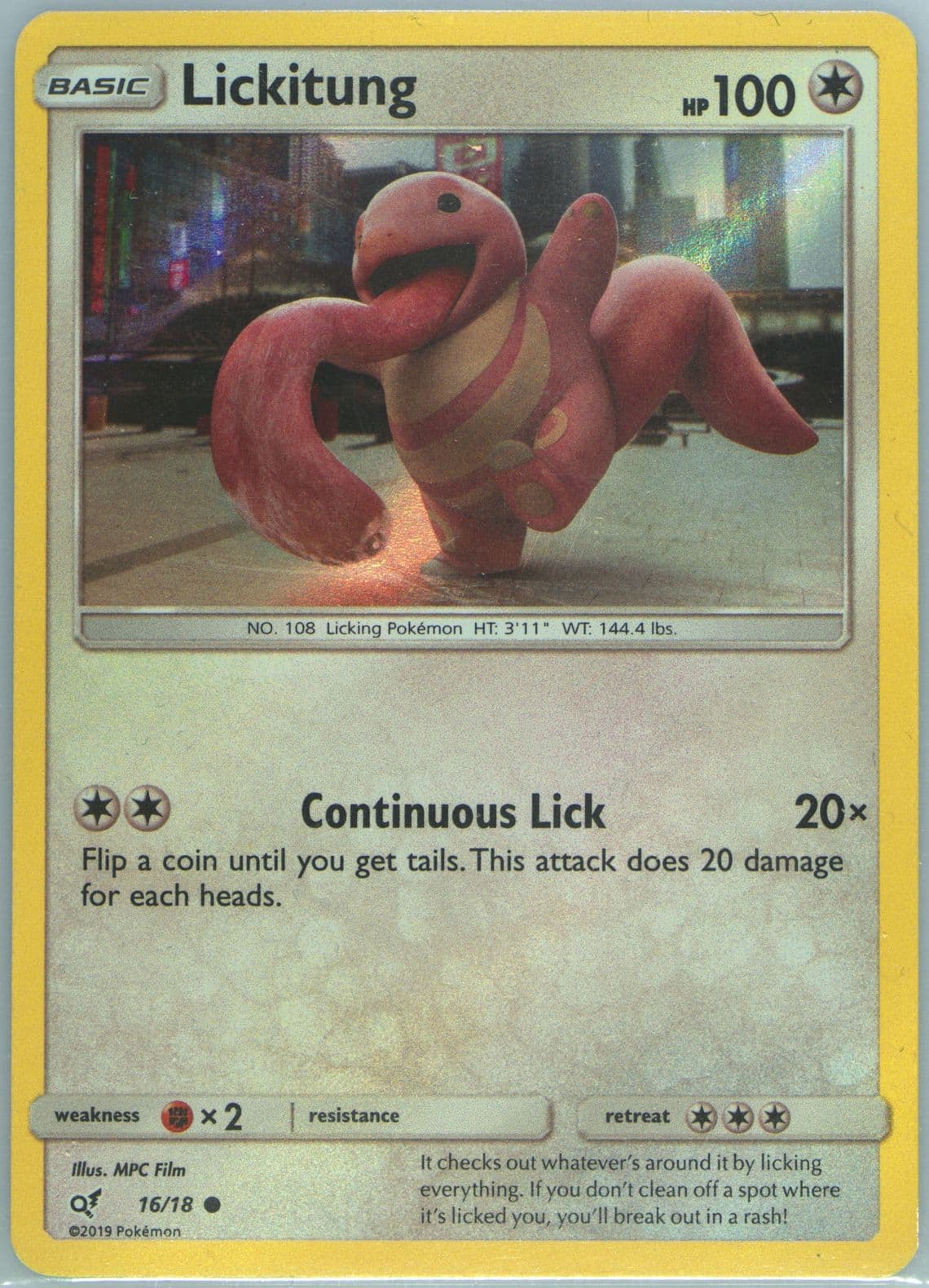 Lickitung-Holo (16) 2019 Pokemon Sun & Moon Detective Pikachu