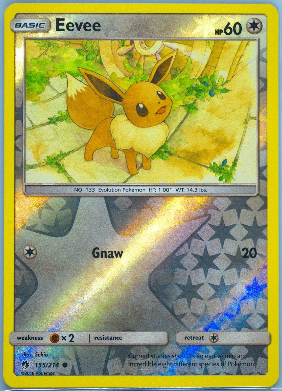 Eevee-Reverse Foil (155) 2018 Pokemon Sun & Moon Lost Thunder