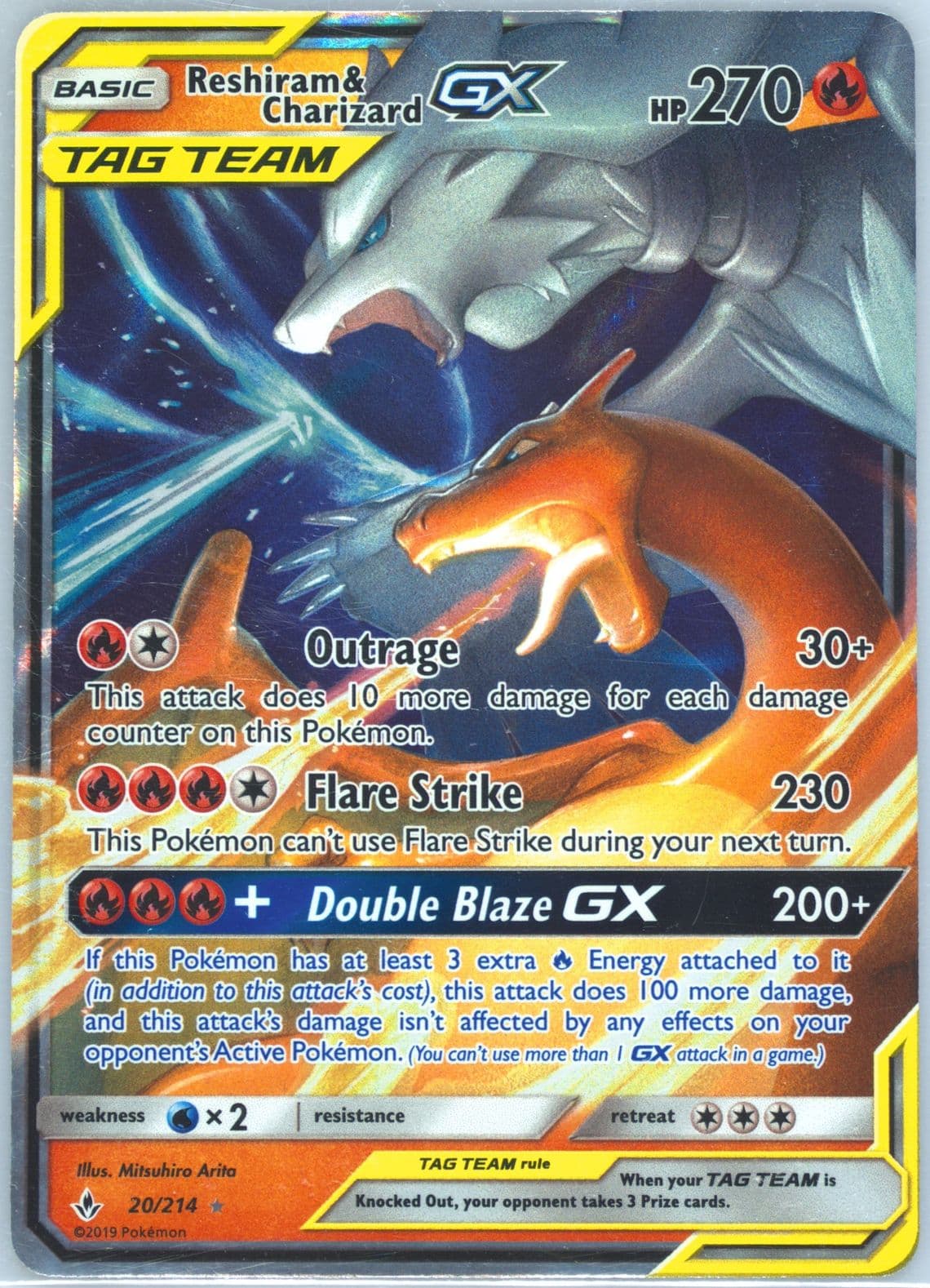 Reshiram & Charizard GX (20) 2019 Pokemon Sun & Moon Unbroken Bonds