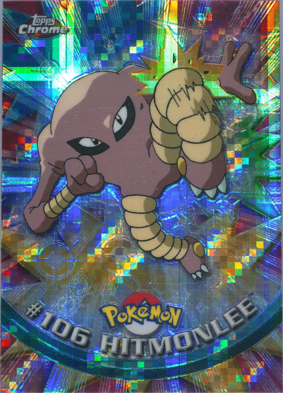 Hitmonlee Tekno (106) 2000 Topps Chrome Pokemon T.V.