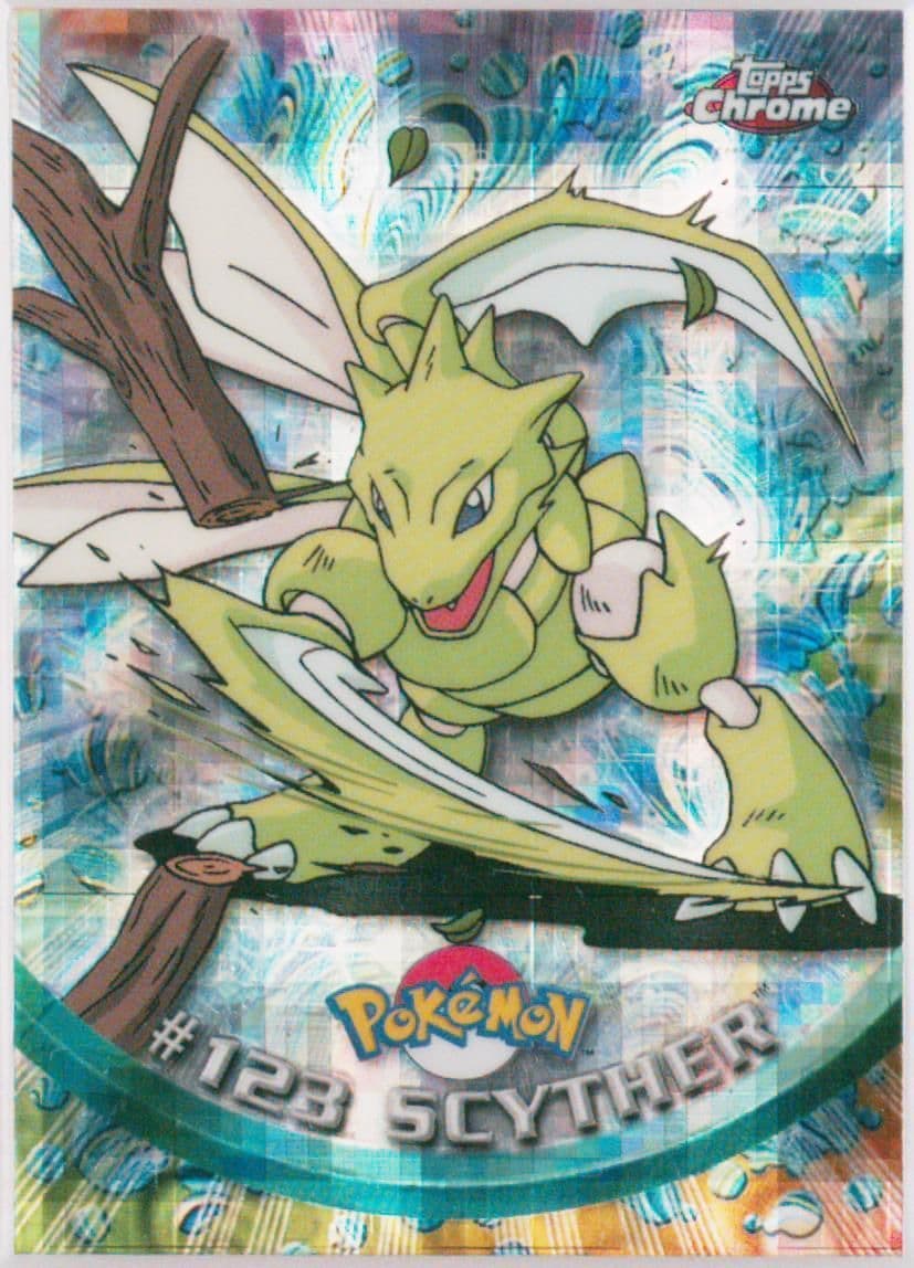 Scyther Tekno (123) 2000 Topps Chrome Pokemon T.V.