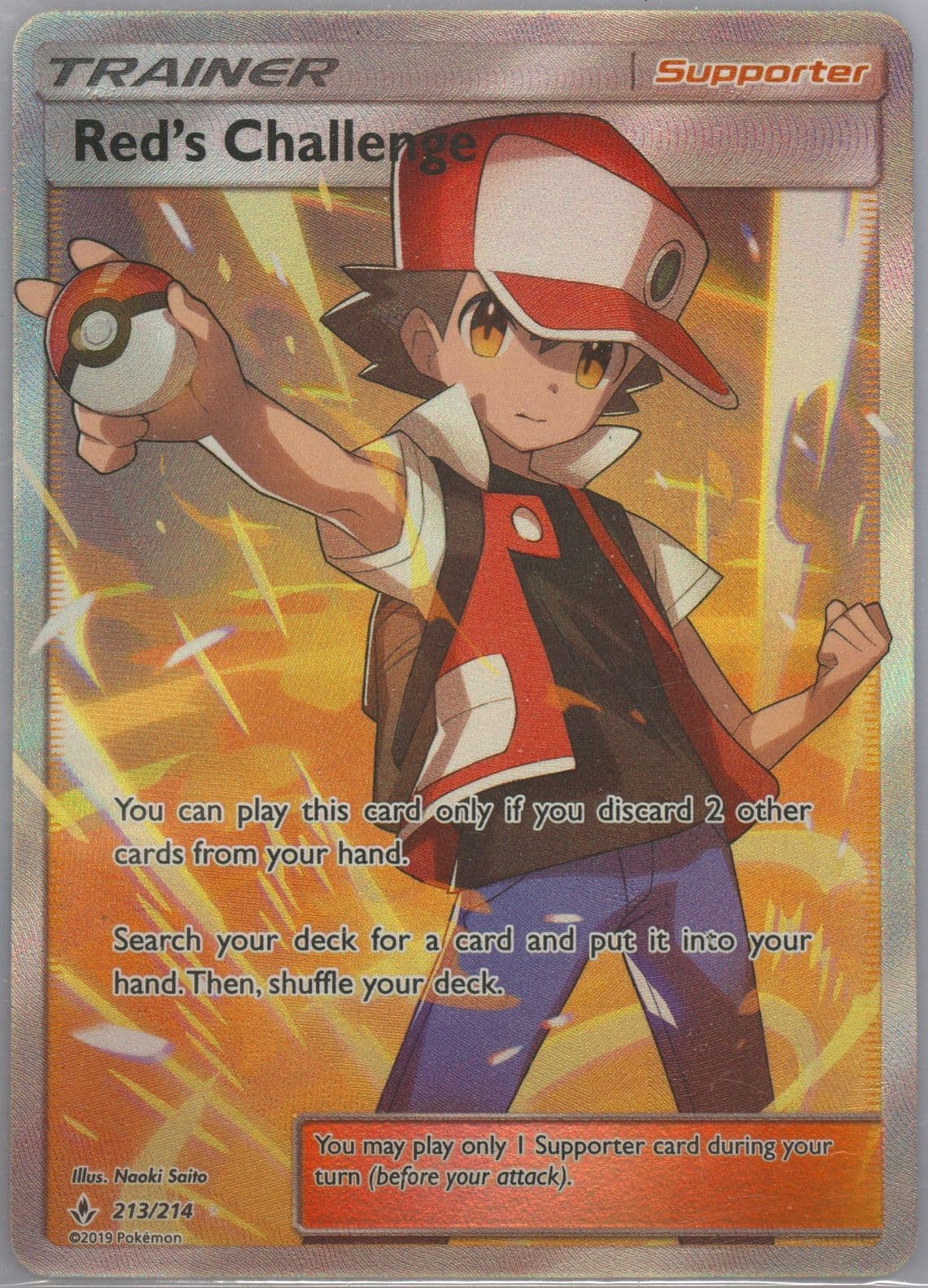 Full Art/Red's Challenge (213) 2019 Pokemon Sun & Moon Unbroken Bonds