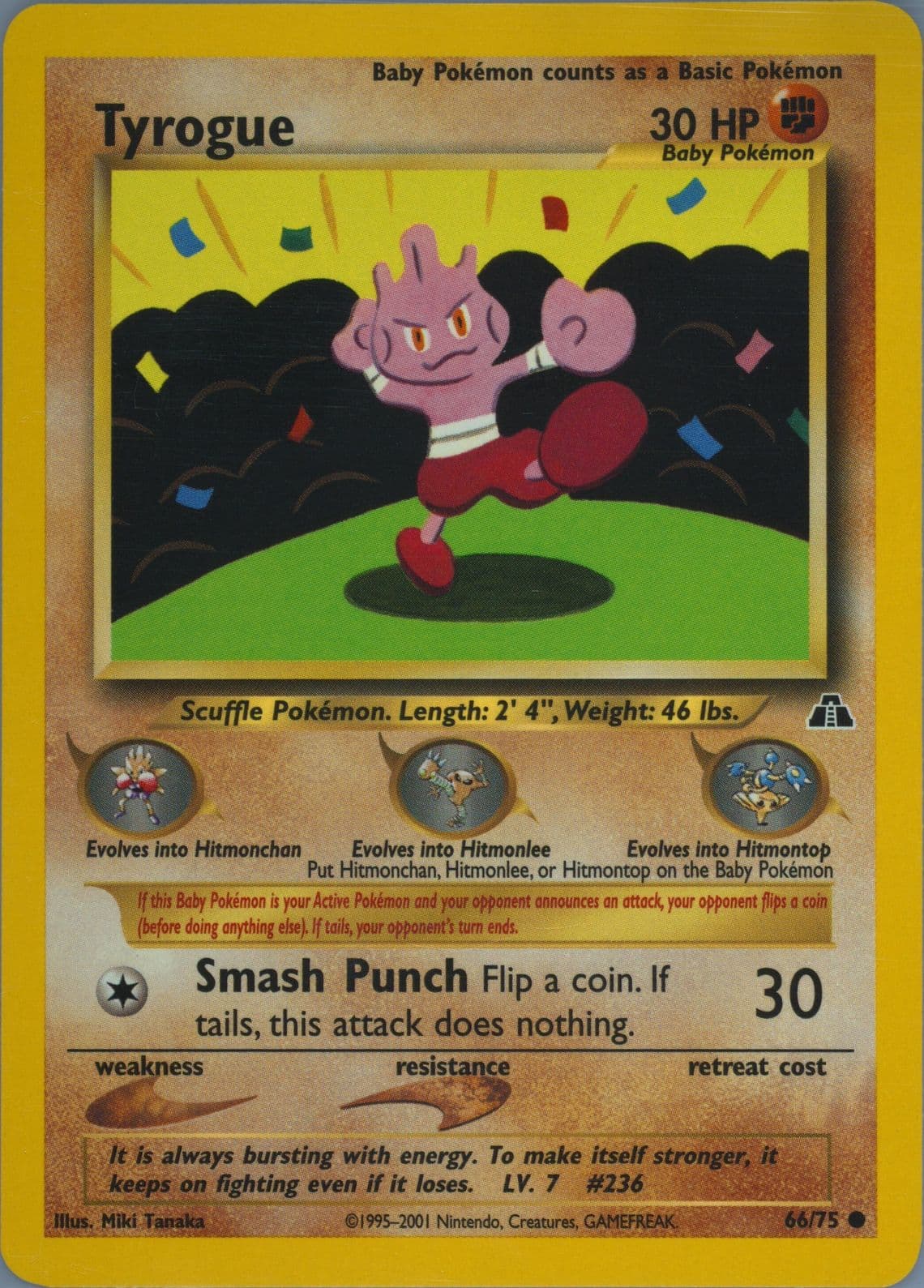 Tyrogue (66) 2001 Pokemon Neo Discovery