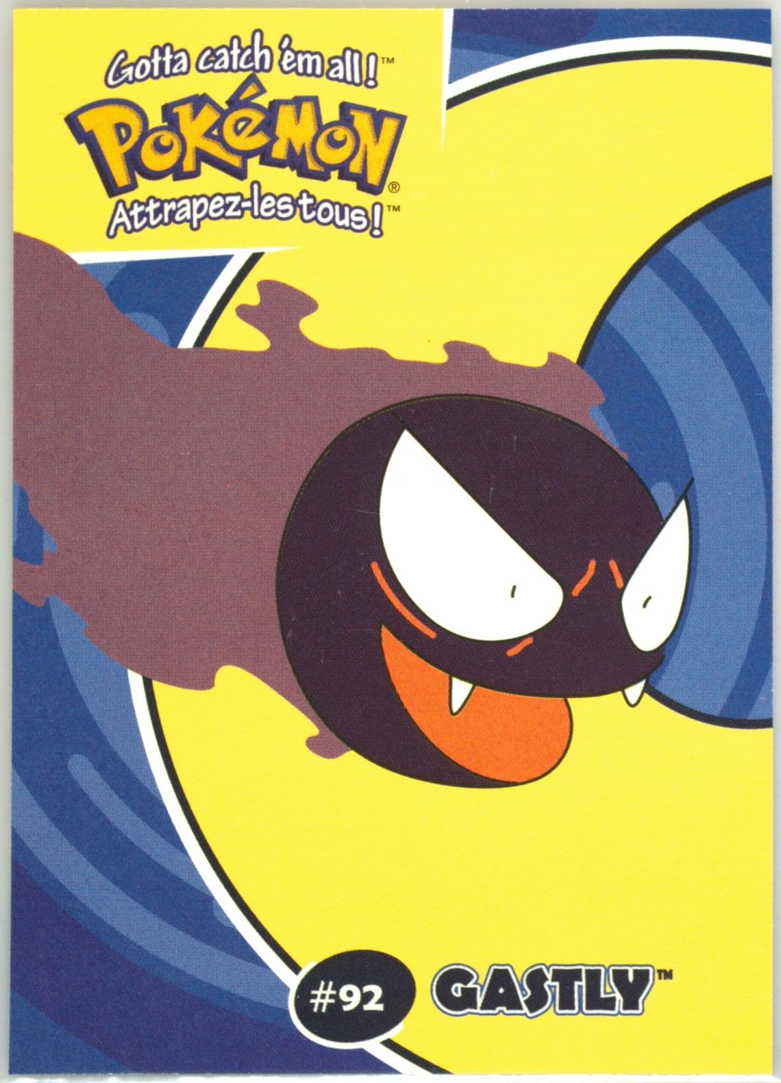 Gastly (11) 2000 Danone Pokemon Stadium Tip