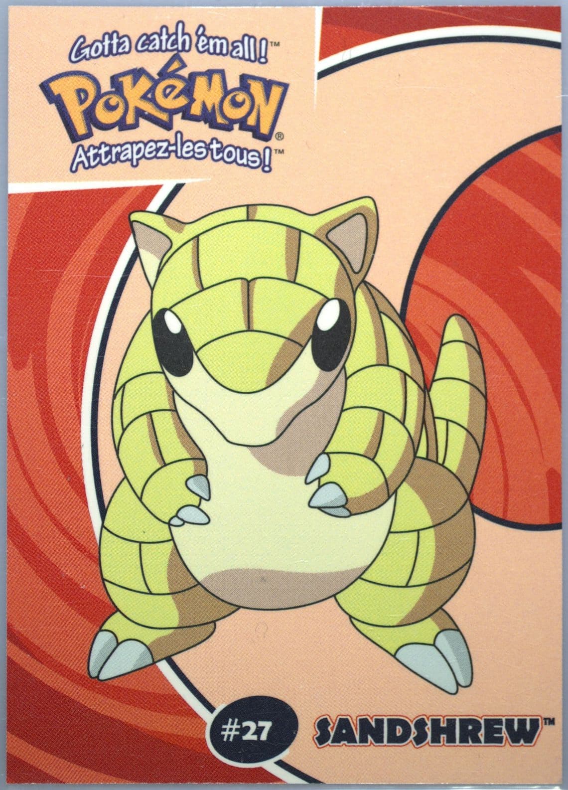 Sandshrew (5) 2000 Danone Pokemon Stadium Tip