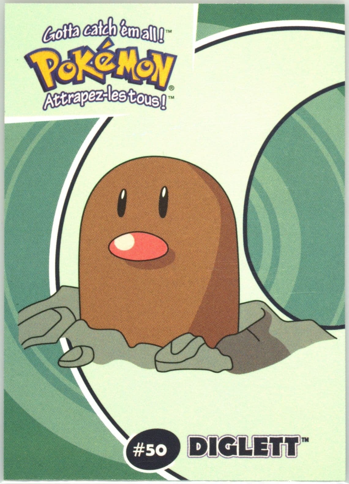 Diglett (7) 2000 Danone Pokemon Stadium Tip