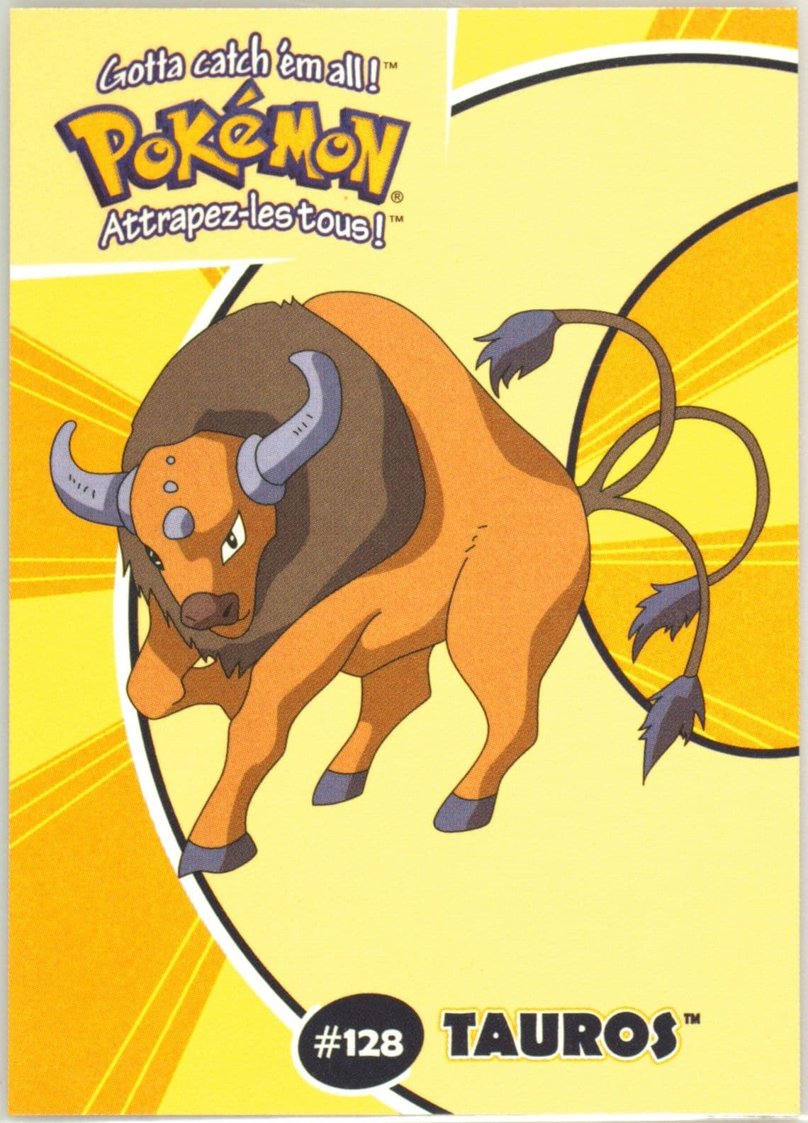 Tauros (23) 2000 Danone Pokemon Stadium Tip