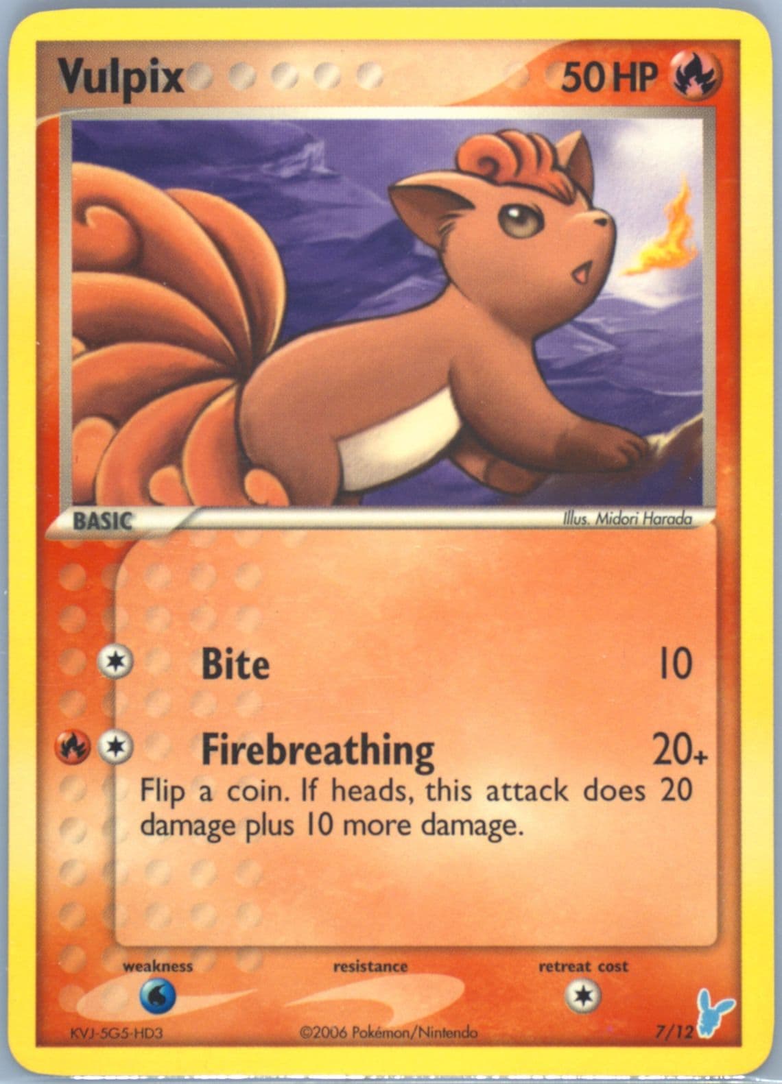 Vulpix (7) 2006 Pokemon EX Trainer Kit 2 Minun Half Deck