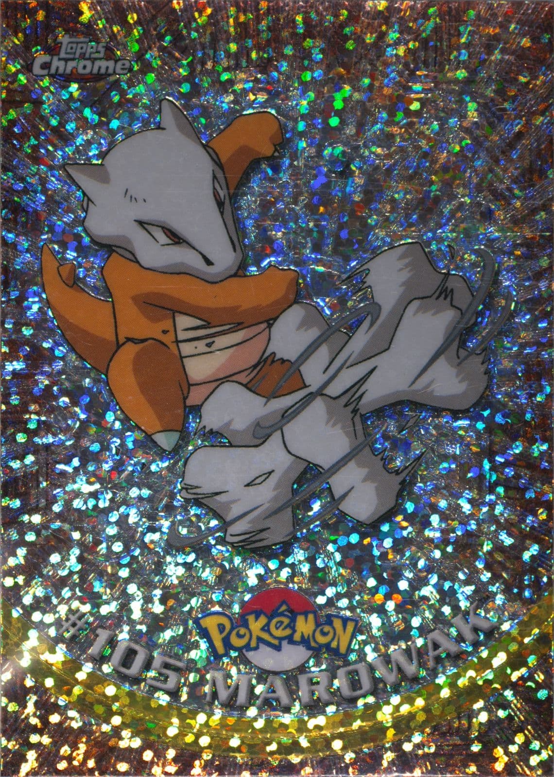 Marowak Sparkle (105) 2000 Topps Chrome Pokemon T.V.