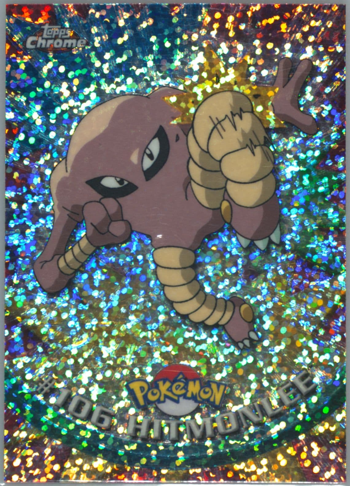 Hitmonlee Sparkle (106) 2000 Topps Chrome Pokemon T.V.