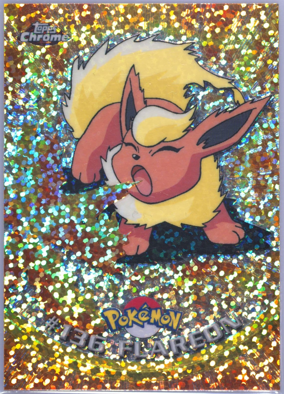 Flareon Sparkle (136) 2000 Topps Chrome Pokemon T.V.