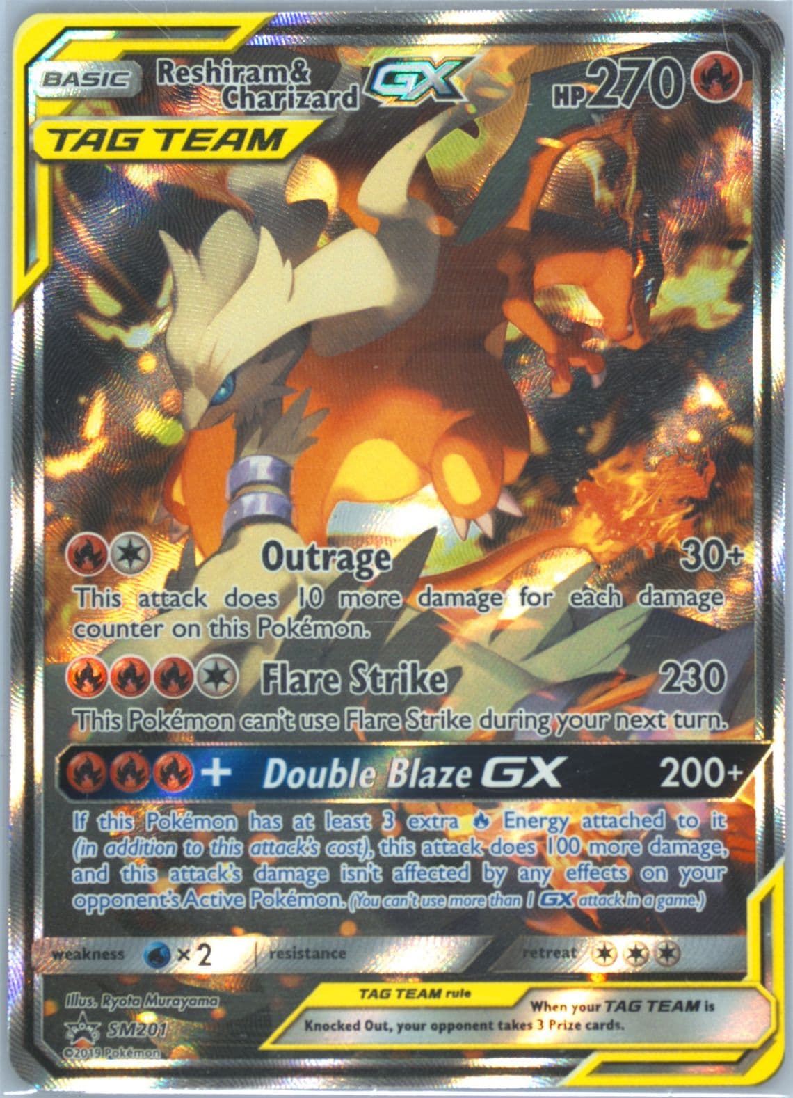 Full Art/Reshiram & Charizard GX Reshiram & Charizard-GX Figure Collection (SM201) 2019 Pokemon SM Black Star Promo