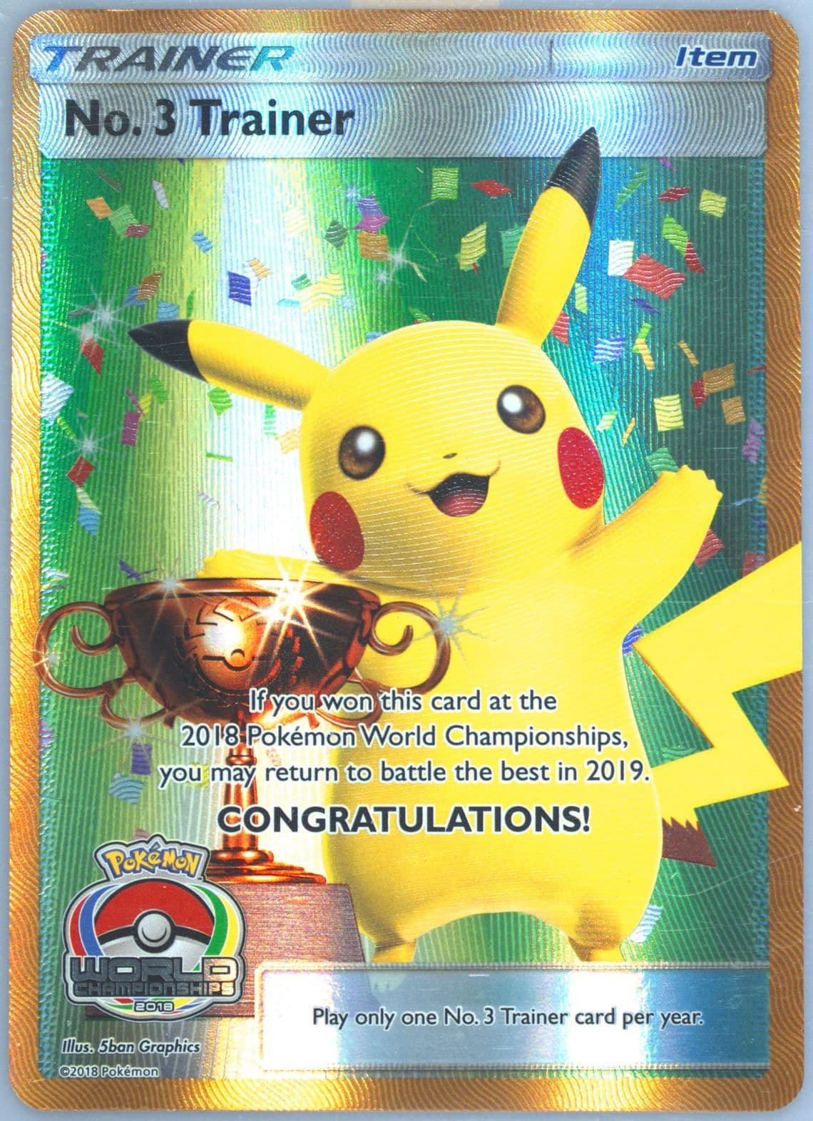 No. 3 Trainer-Holo World Championships 2018 Pokemon Promo