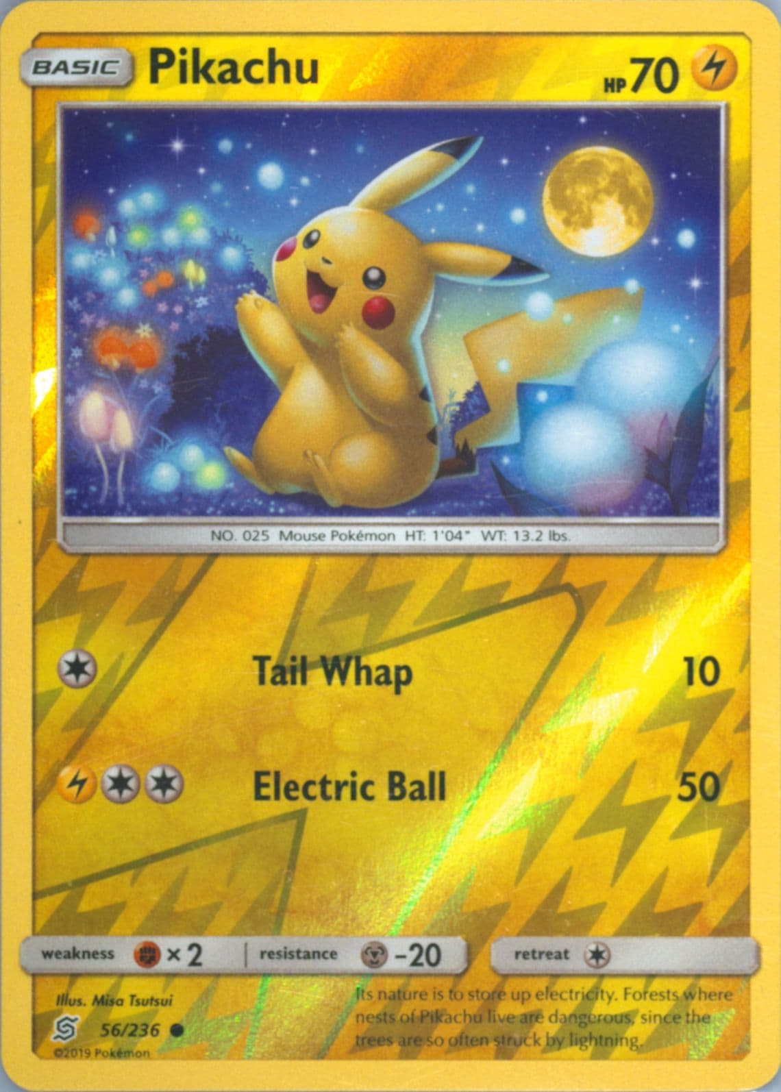 Pikachu-Reverse Foil (56) 2019 Pokemon Sun & Moon Unified Minds