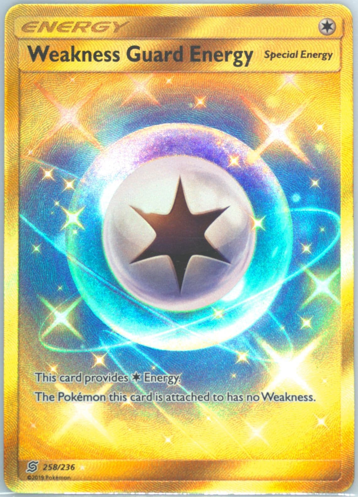 Full Art/Weakness Guard Energy Secret (258) 2019 Pokemon Sun & Moon Unified Minds