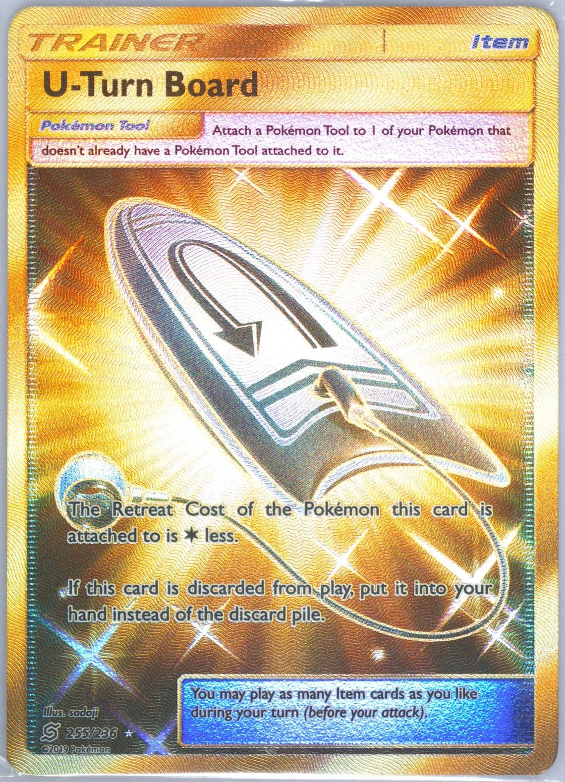 Full Art/U-Turn Board Secret (255) 2019 Pokemon Sun & Moon Unified Minds
