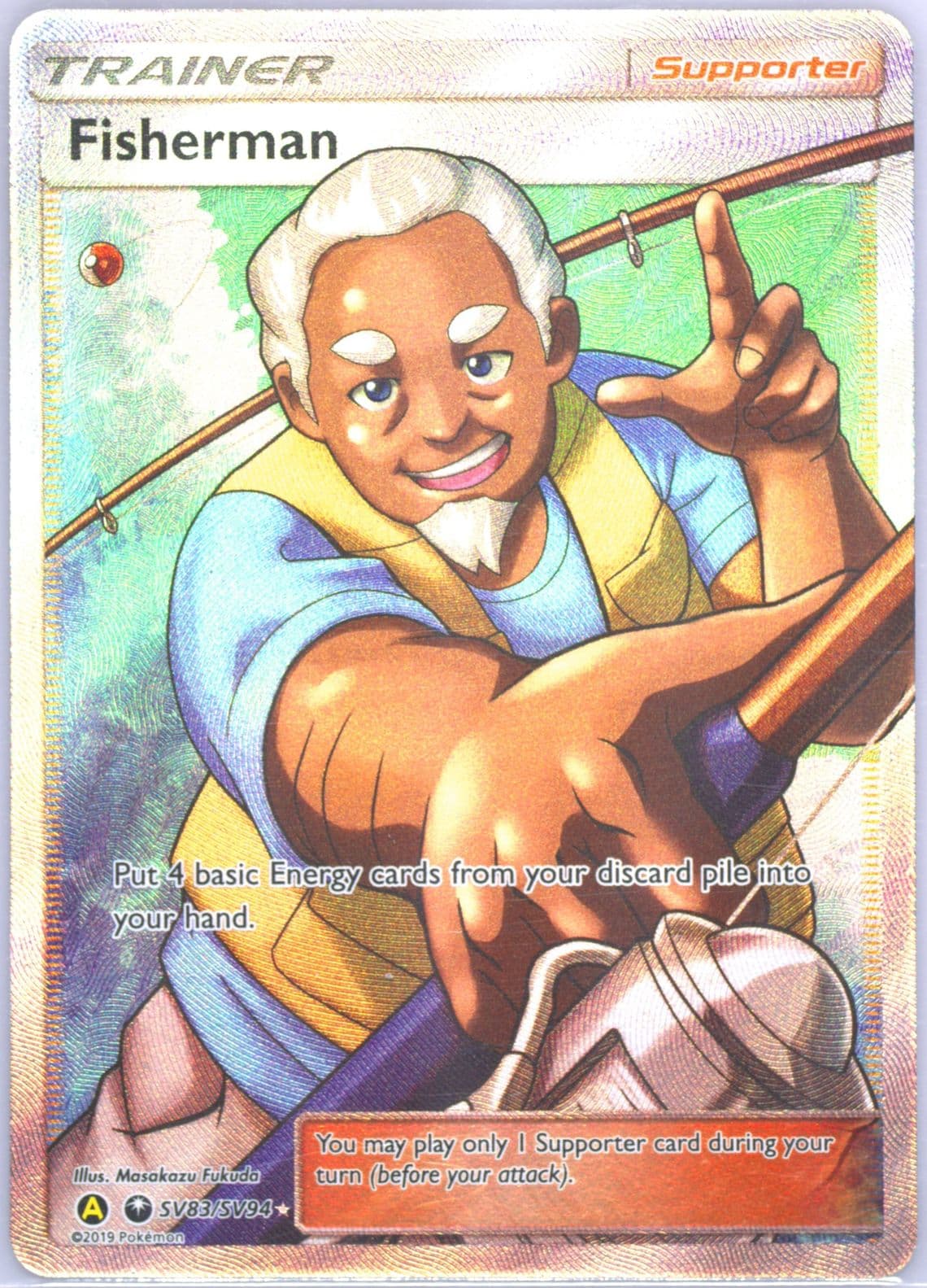 Full Art/Fisherman (SV83) 2019 Pokemon Sun & Moon Hidden Fates