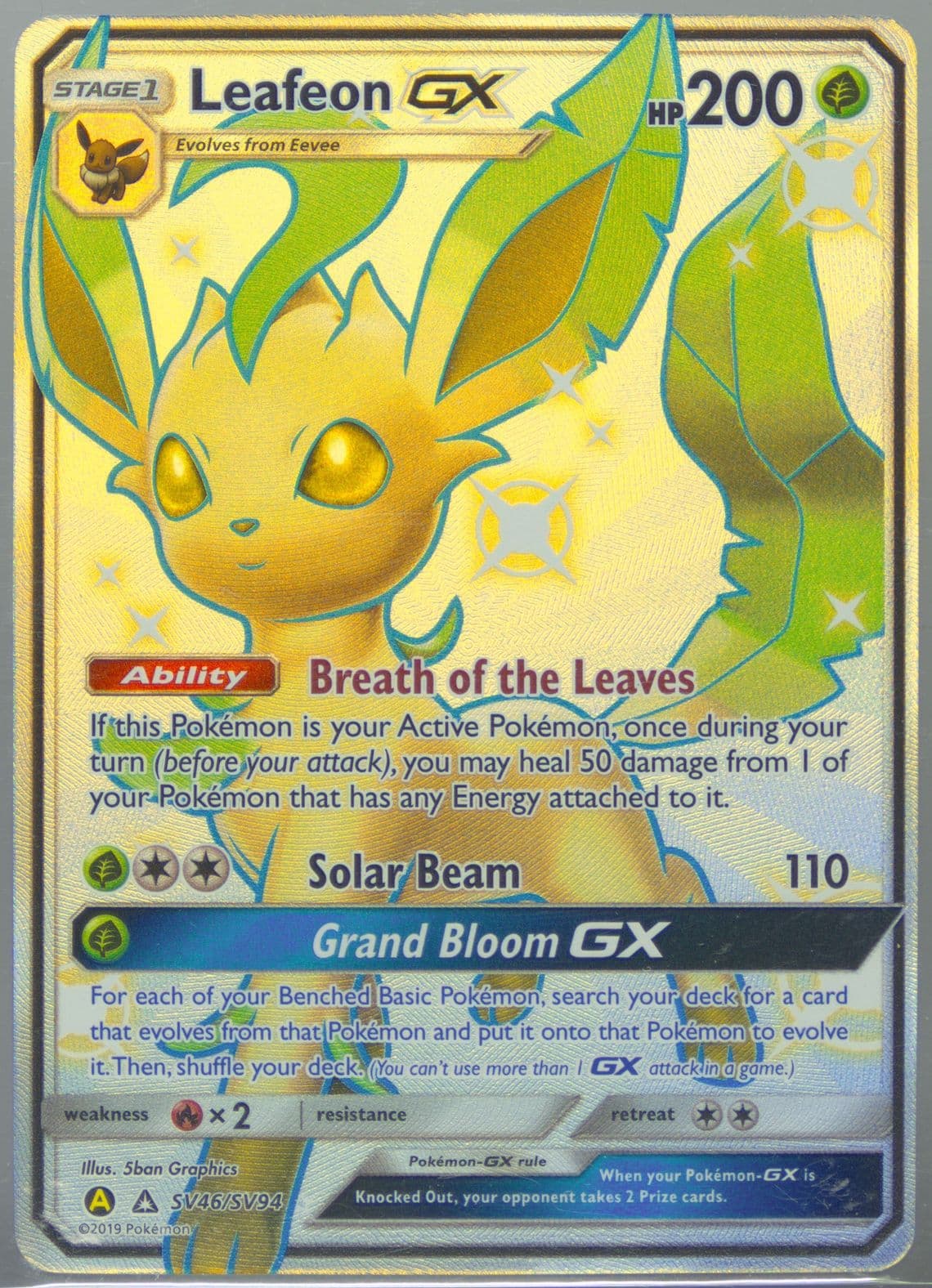 Full Art/Leafeon GX (SV46) 2019 Pokemon Sun & Moon Hidden Fates