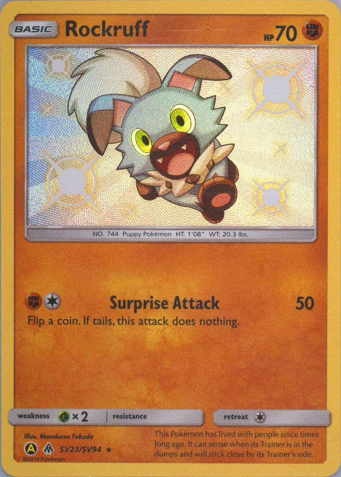 Rockruff-Holo (SV23) 2019 Pokemon Sun & Moon Hidden Fates