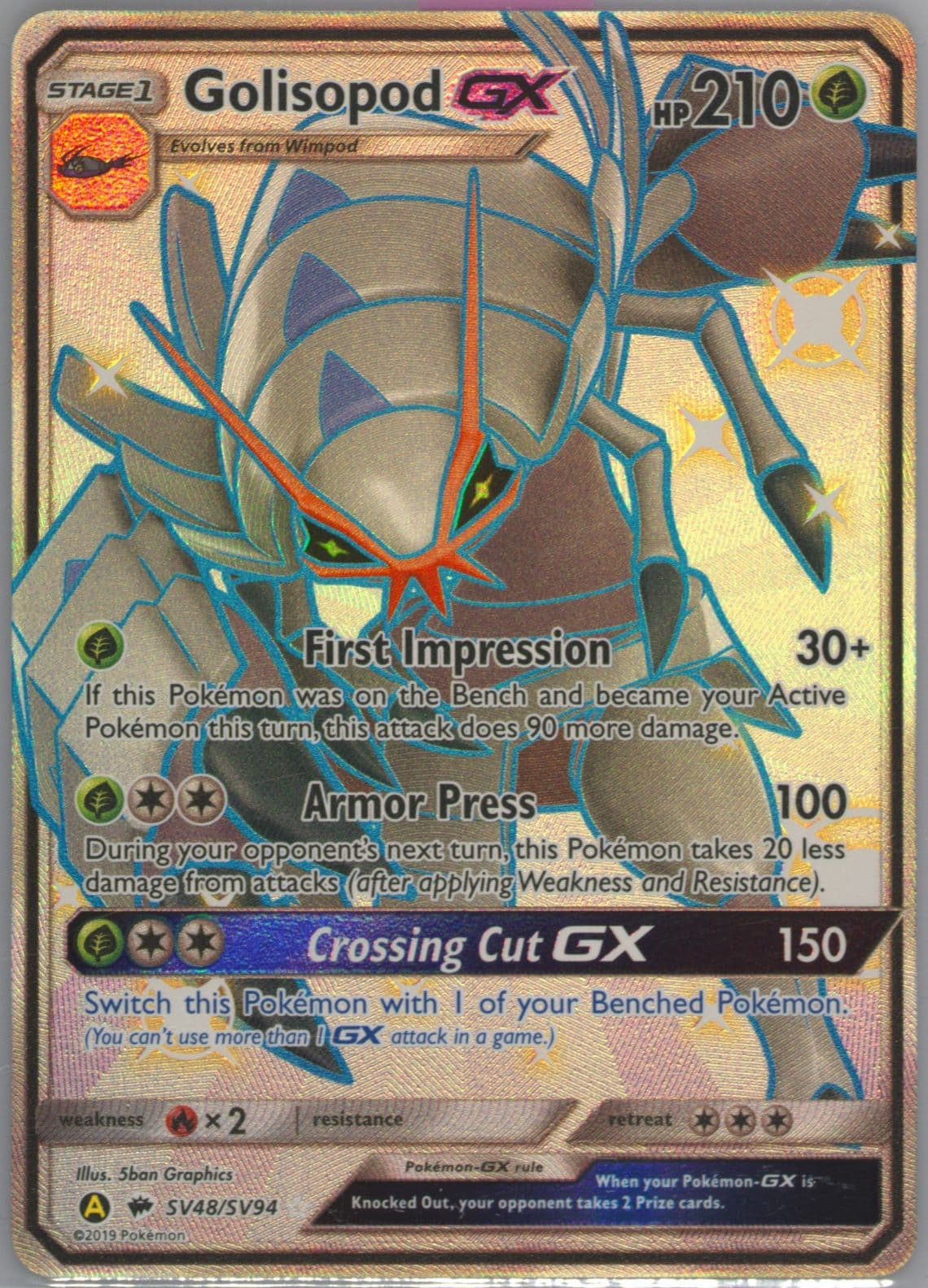 Full Art/Golisopod GX (SV48) 2019 Pokemon Sun & Moon Hidden Fates