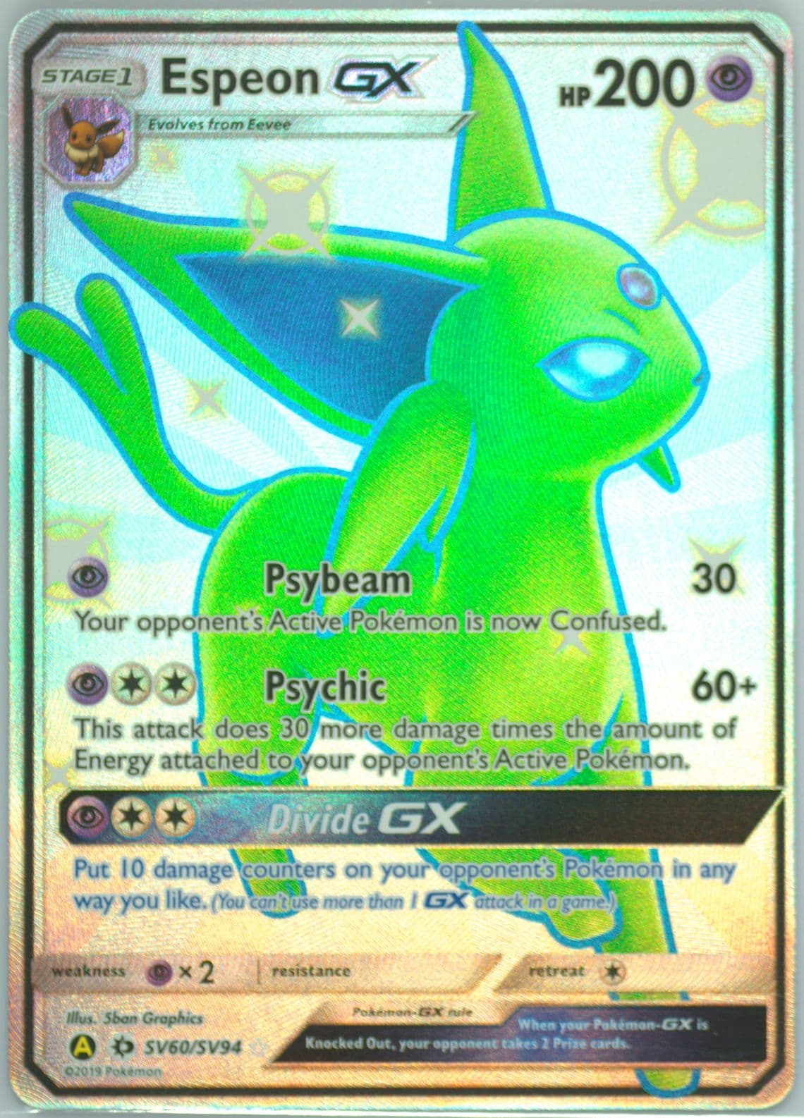 Full Art/Espeon GX (SV60) 2019 Pokemon Sun & Moon Hidden Fates