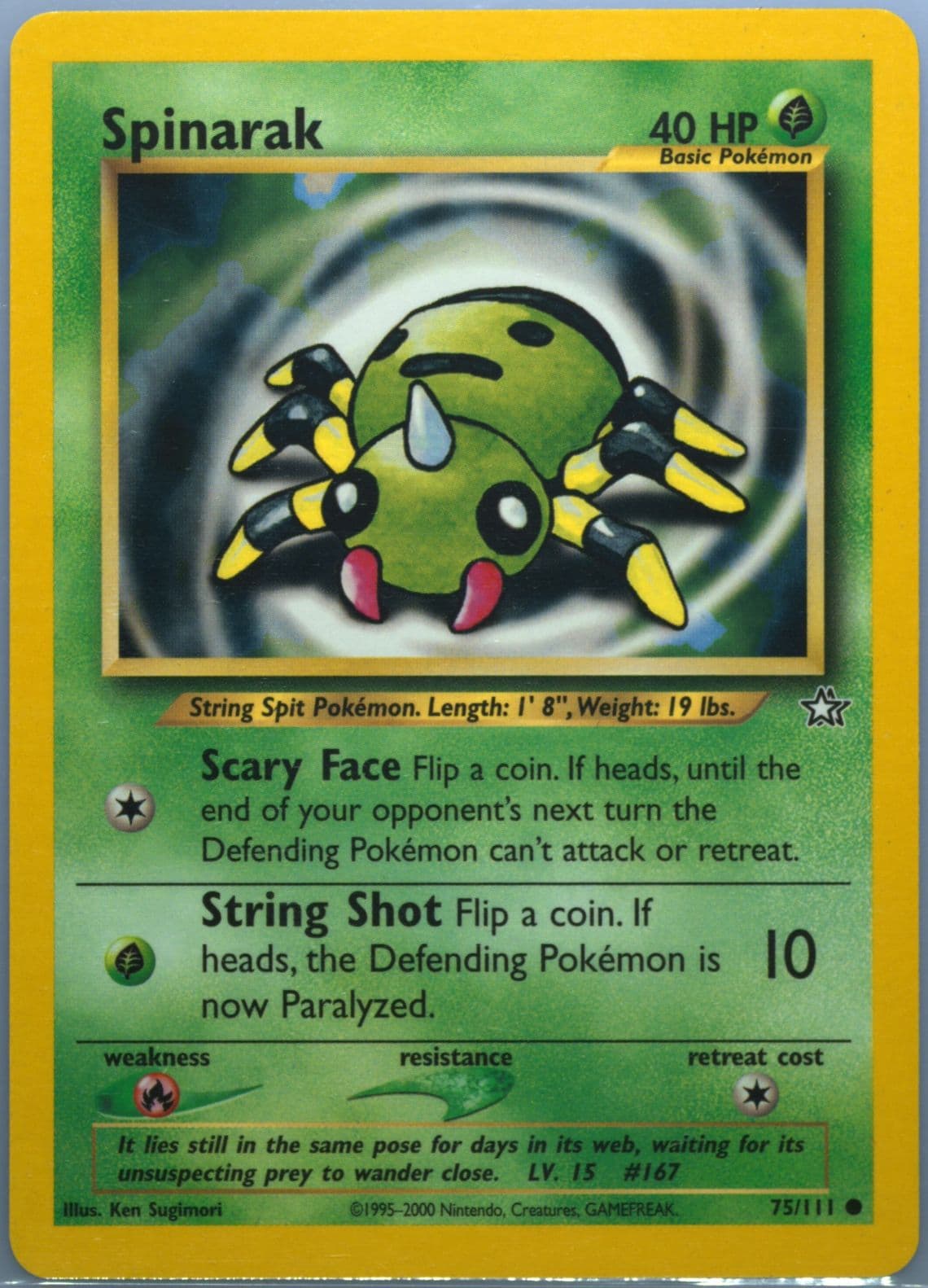 Spinarak (75) 2000 Pokemon Neo Genesis