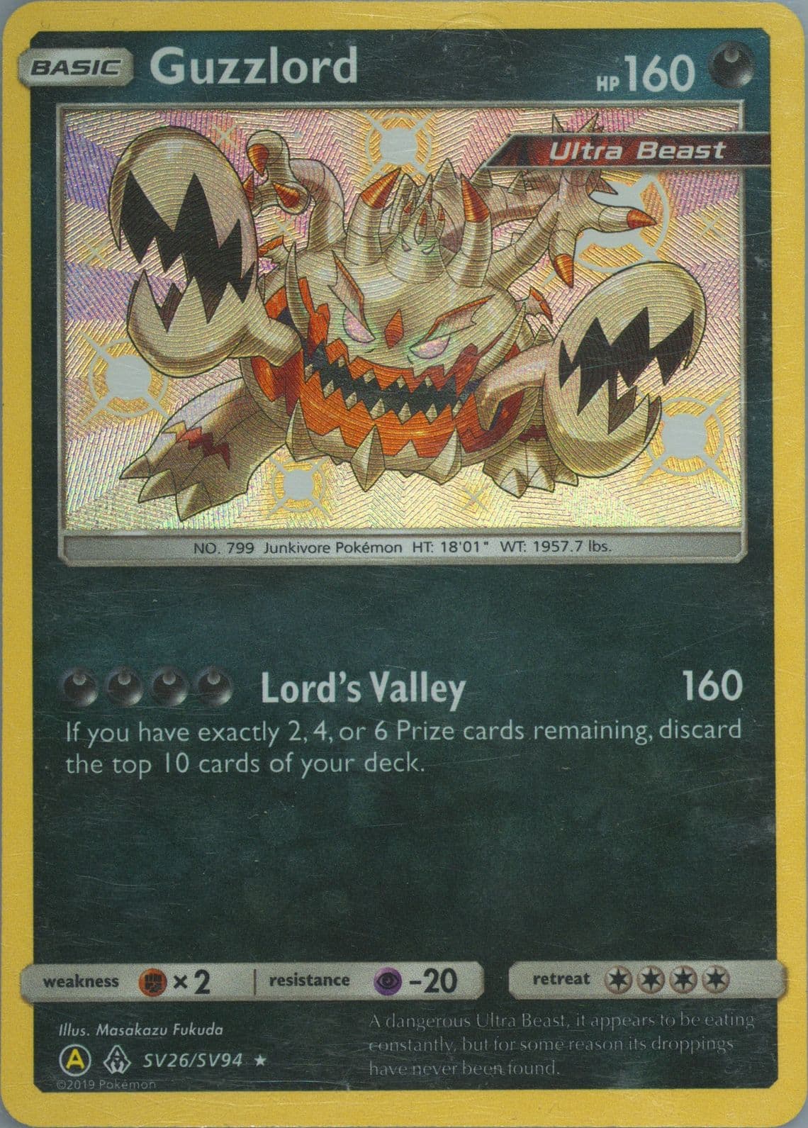 Guzzlord-Holo (SV26) 2019 Pokemon Sun & Moon Hidden Fates