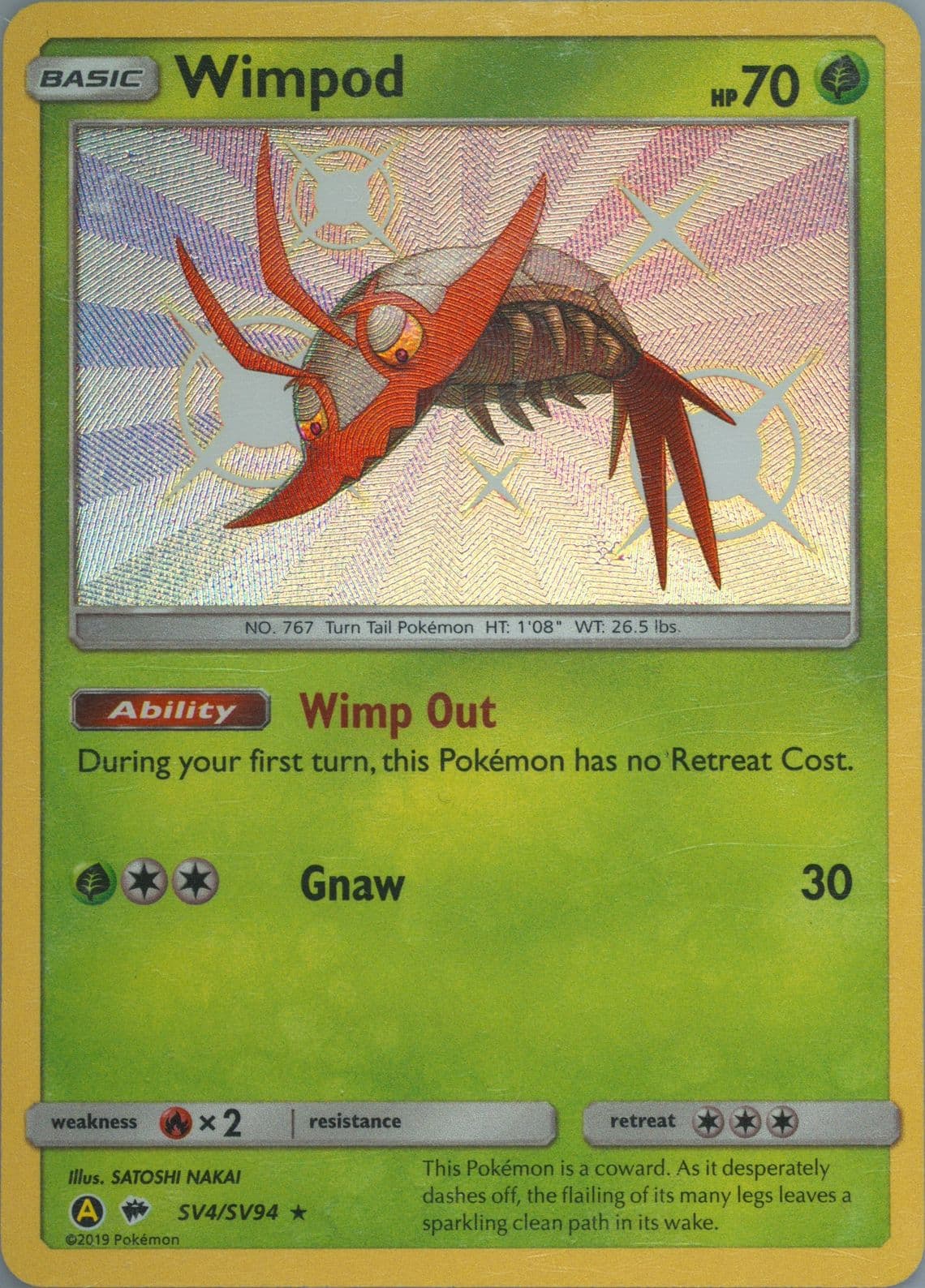 Wimpod-Holo (SV4) 2019 Pokemon Sun & Moon Hidden Fates