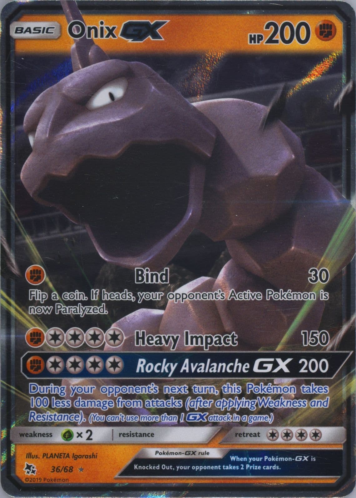 Onix GX (36) 2019 Pokemon Sun & Moon Hidden Fates